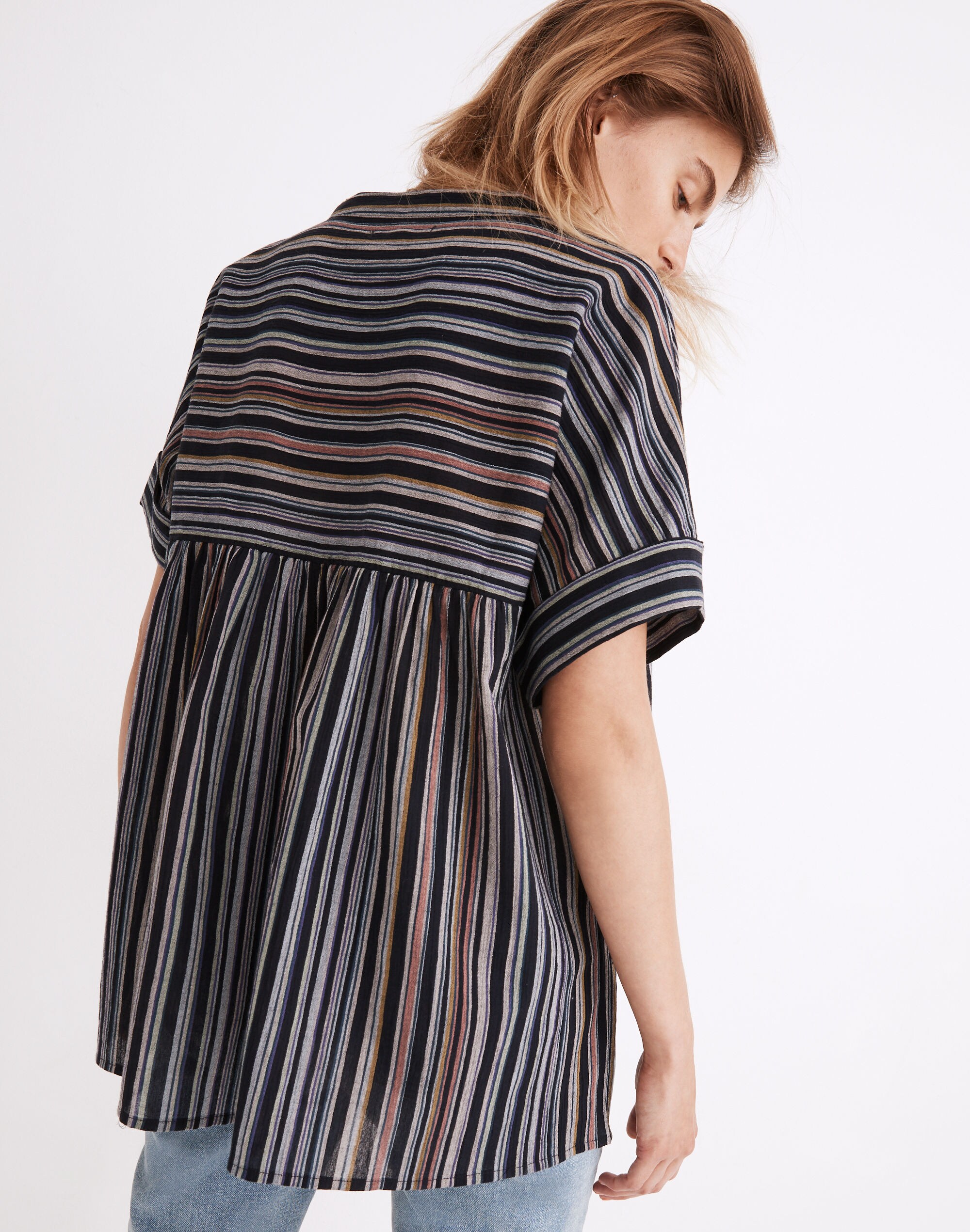 Lakeline Popover Shirt in Rainbow Stripe