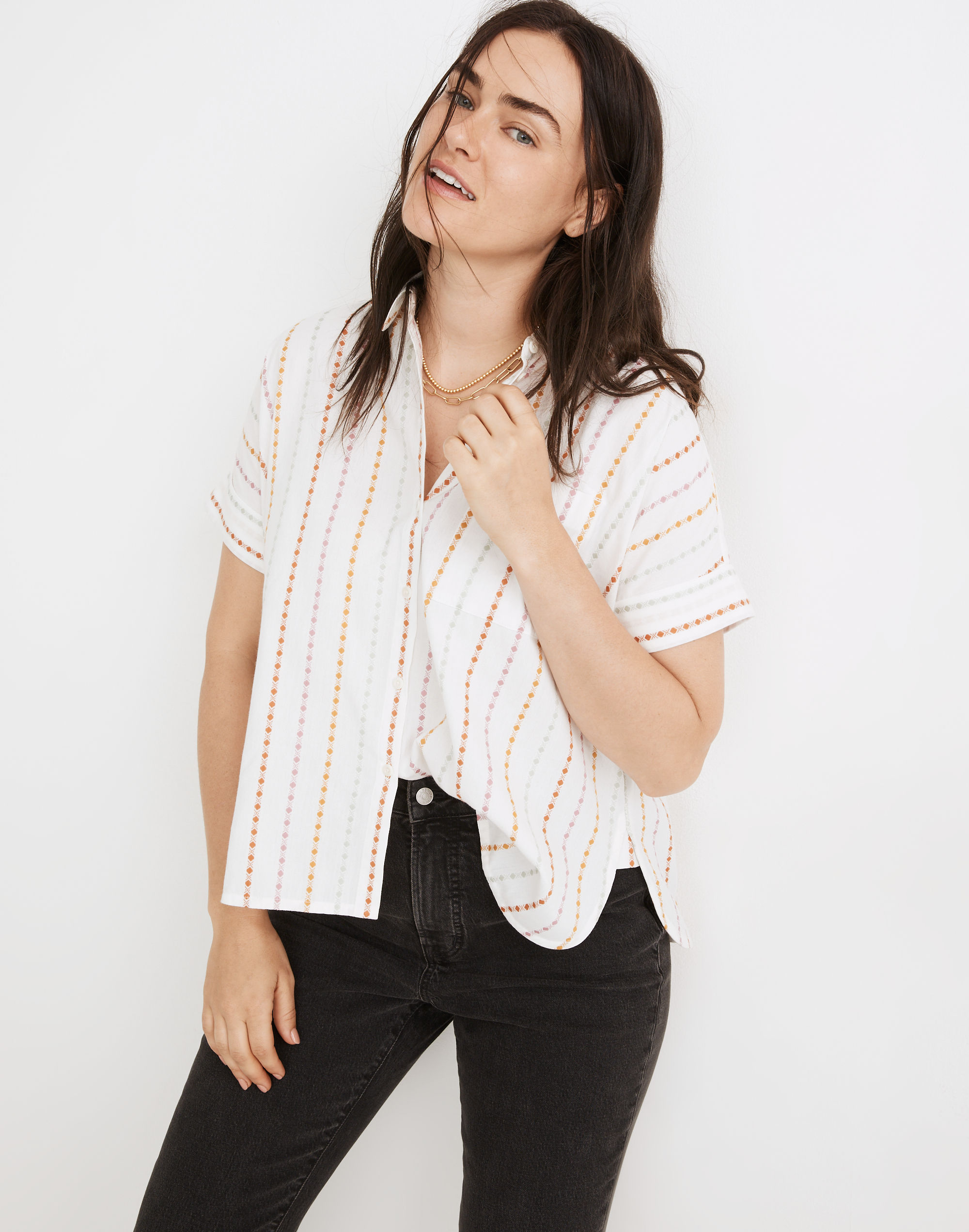Daily Shirt in Jacquard Rainbow Stripe