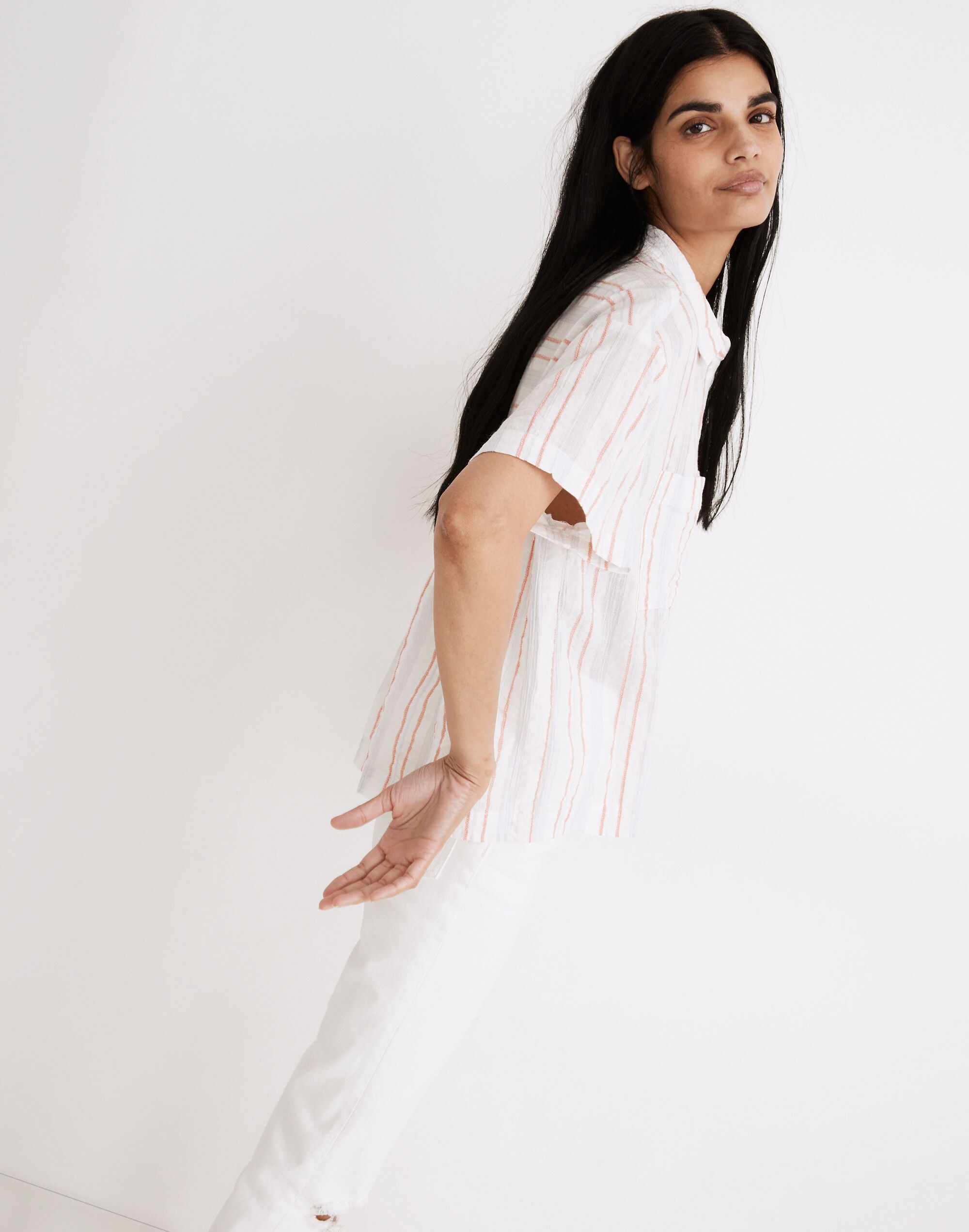 Beachside Shirt in Seersucker Delmar Stripe