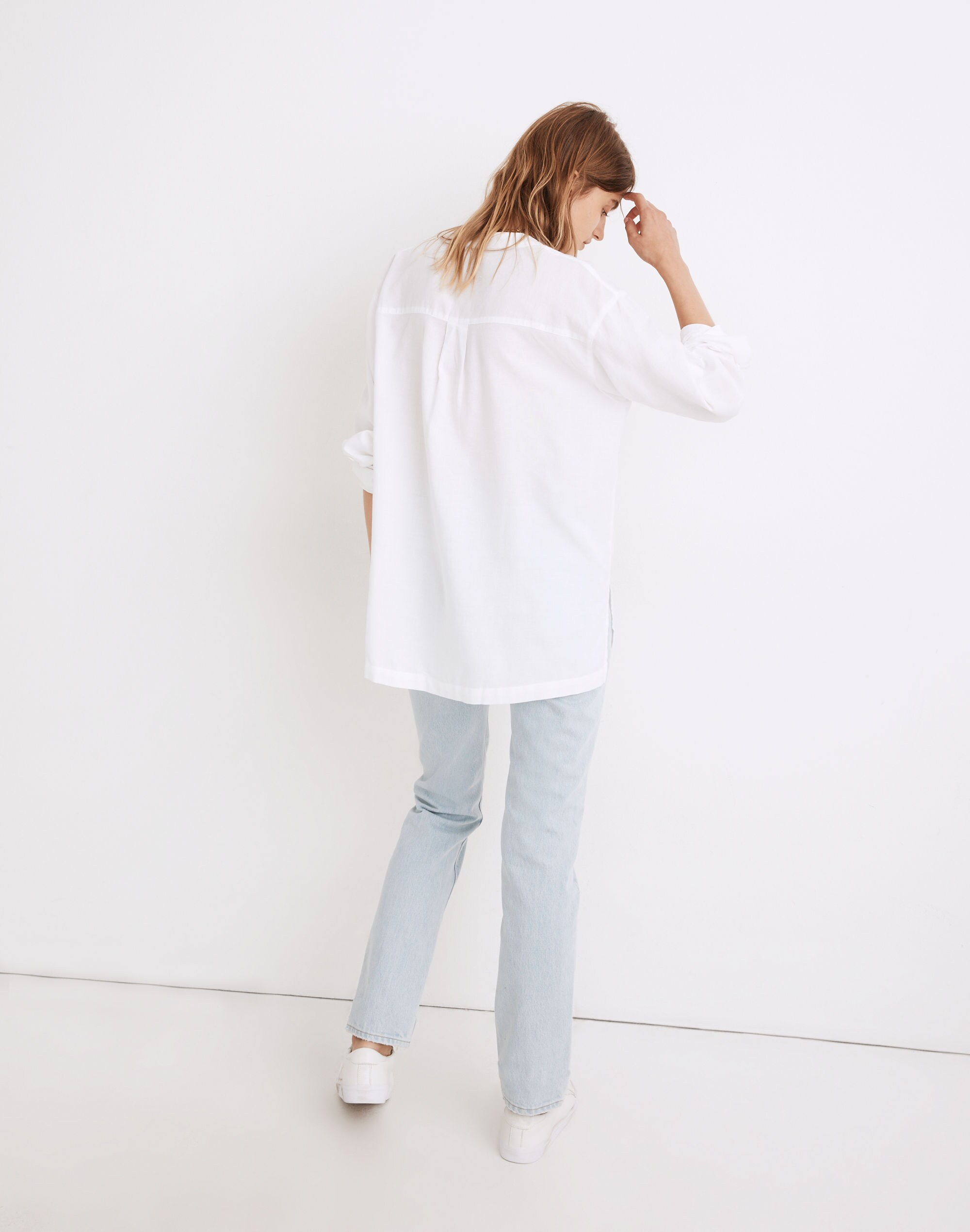 Cotton Gauze Pocket Tunic Shirt