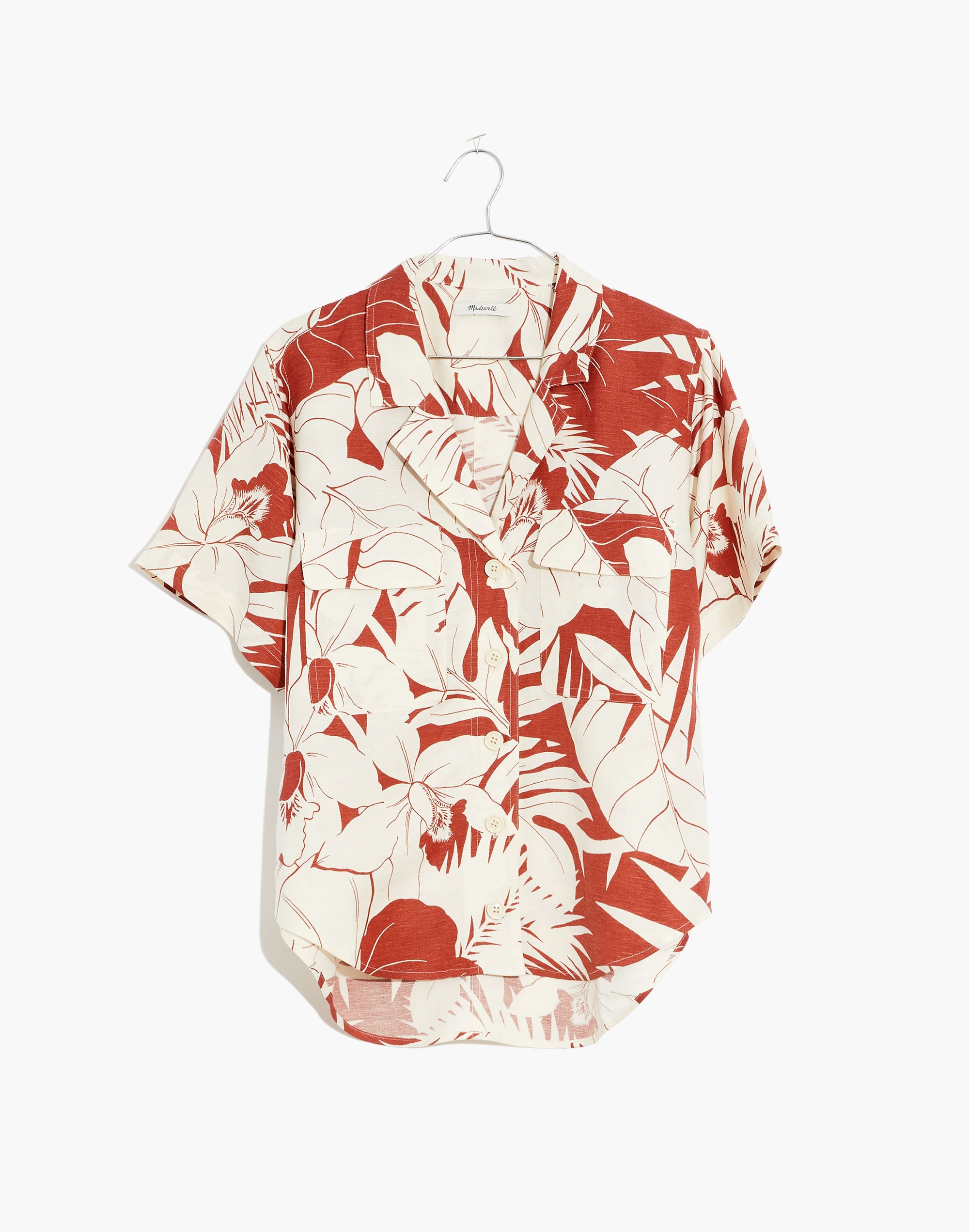 Linen-Blend Medina Shirt in Tropical Vacation