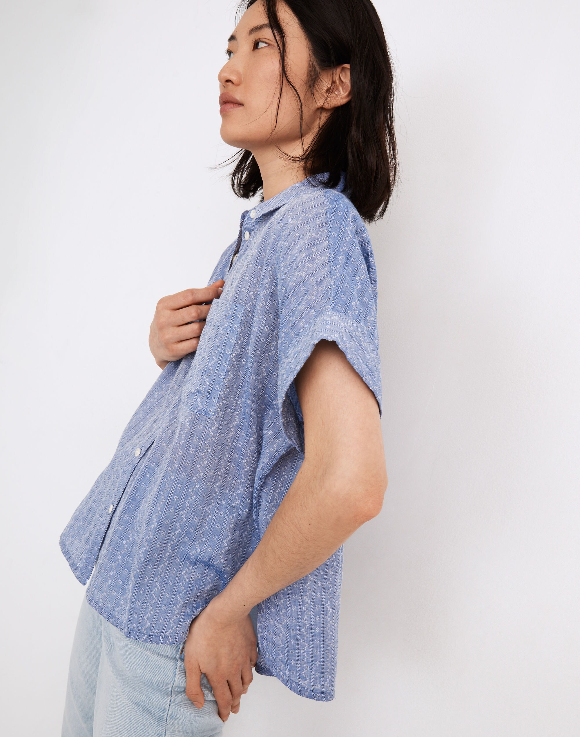 Daily Shirt in Textural Stripe
