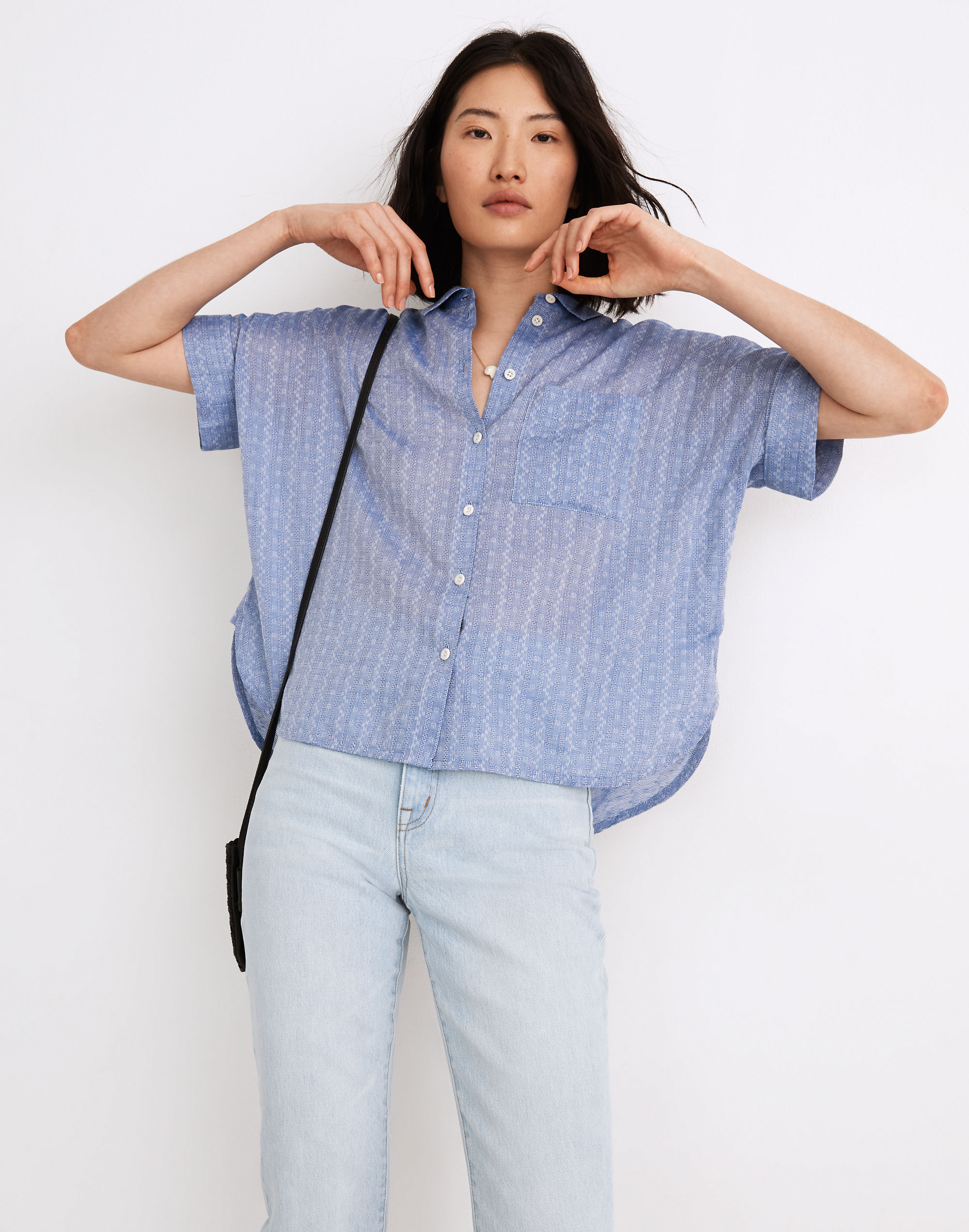 Daily Shirt in Textural Stripe