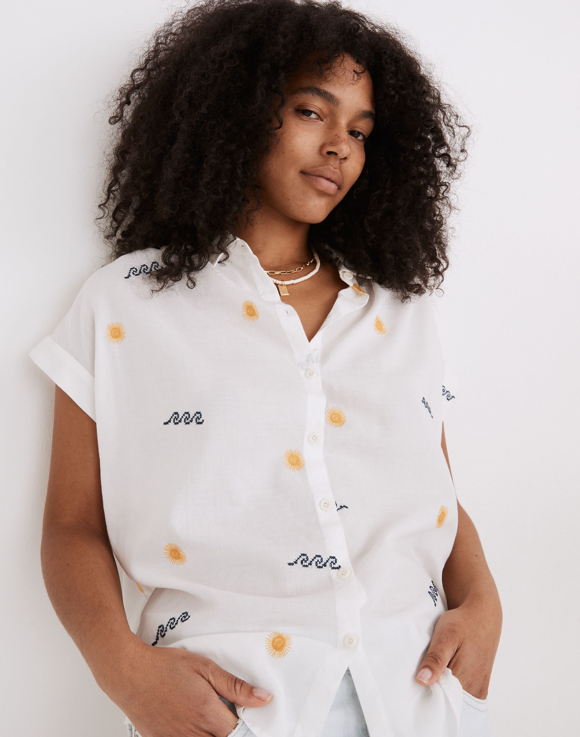 Sun Embroidered Central Shirt