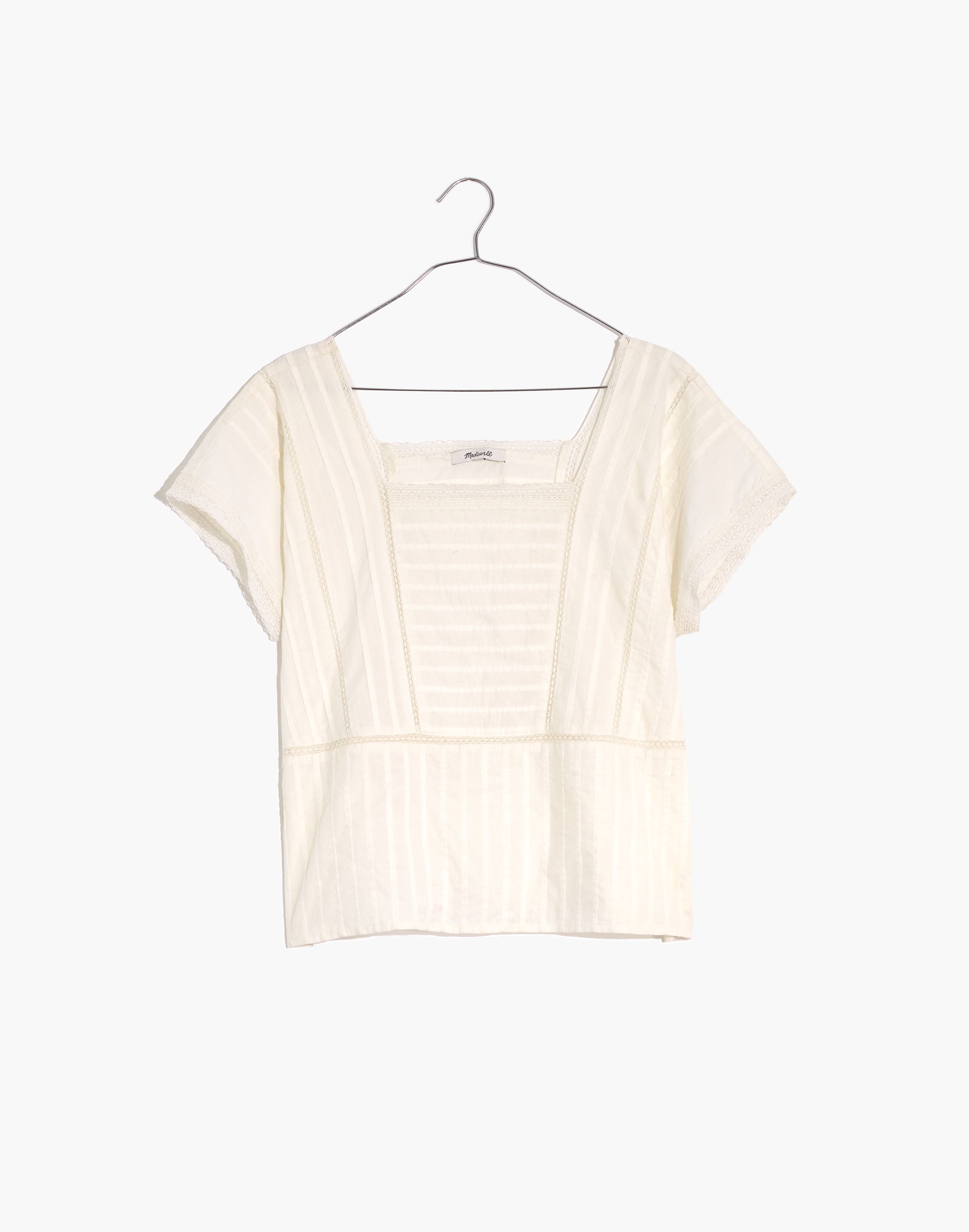 Lace-Inset Pintuck Top