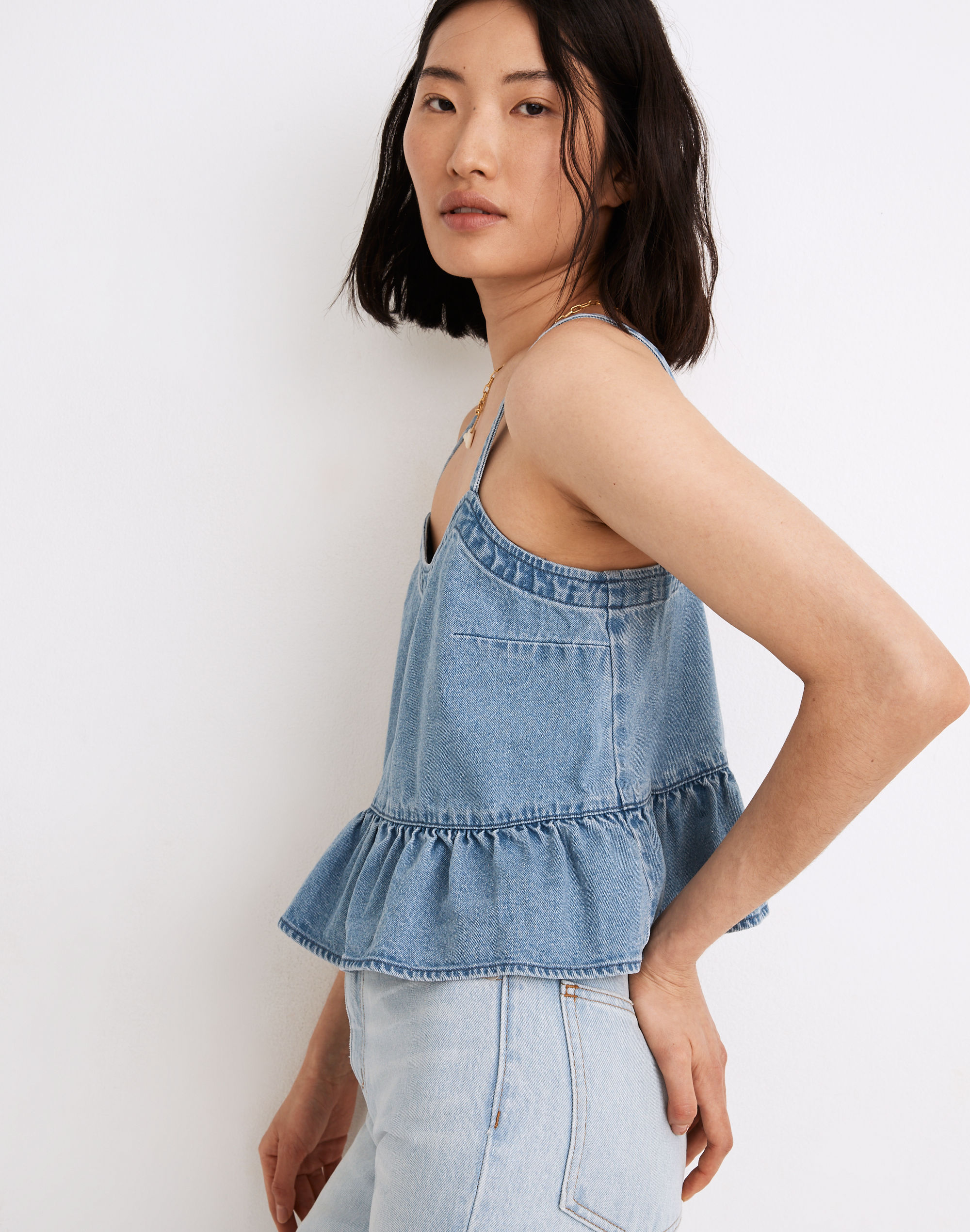 Denim Peplum Cami