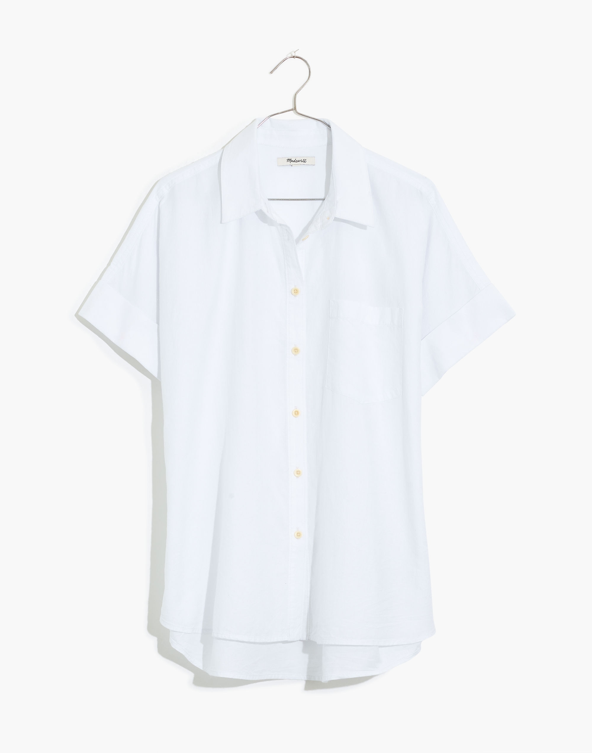Linen-Blend Courier Pleat-Back Shirt
