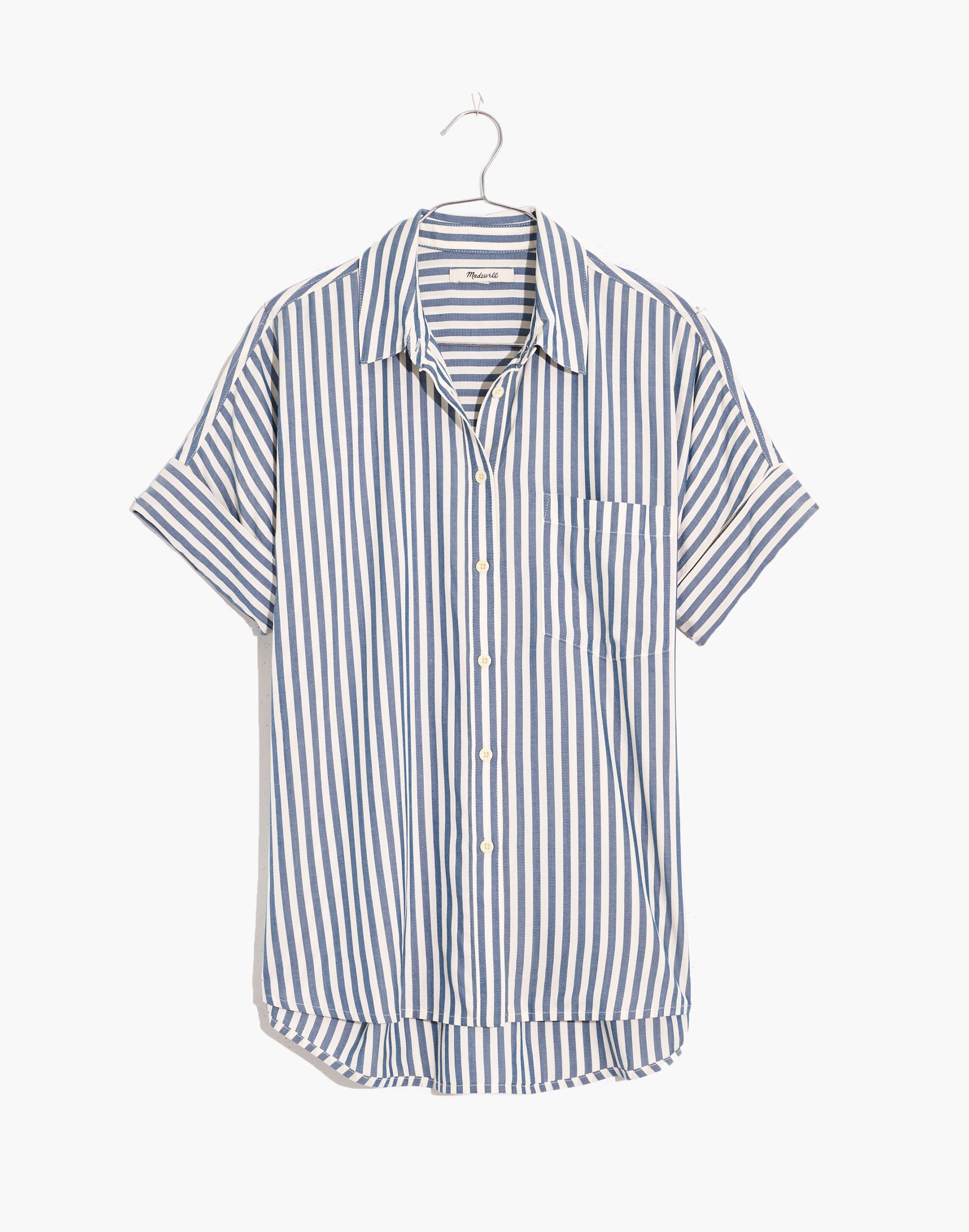 courier pleat-back shirt in stripe
