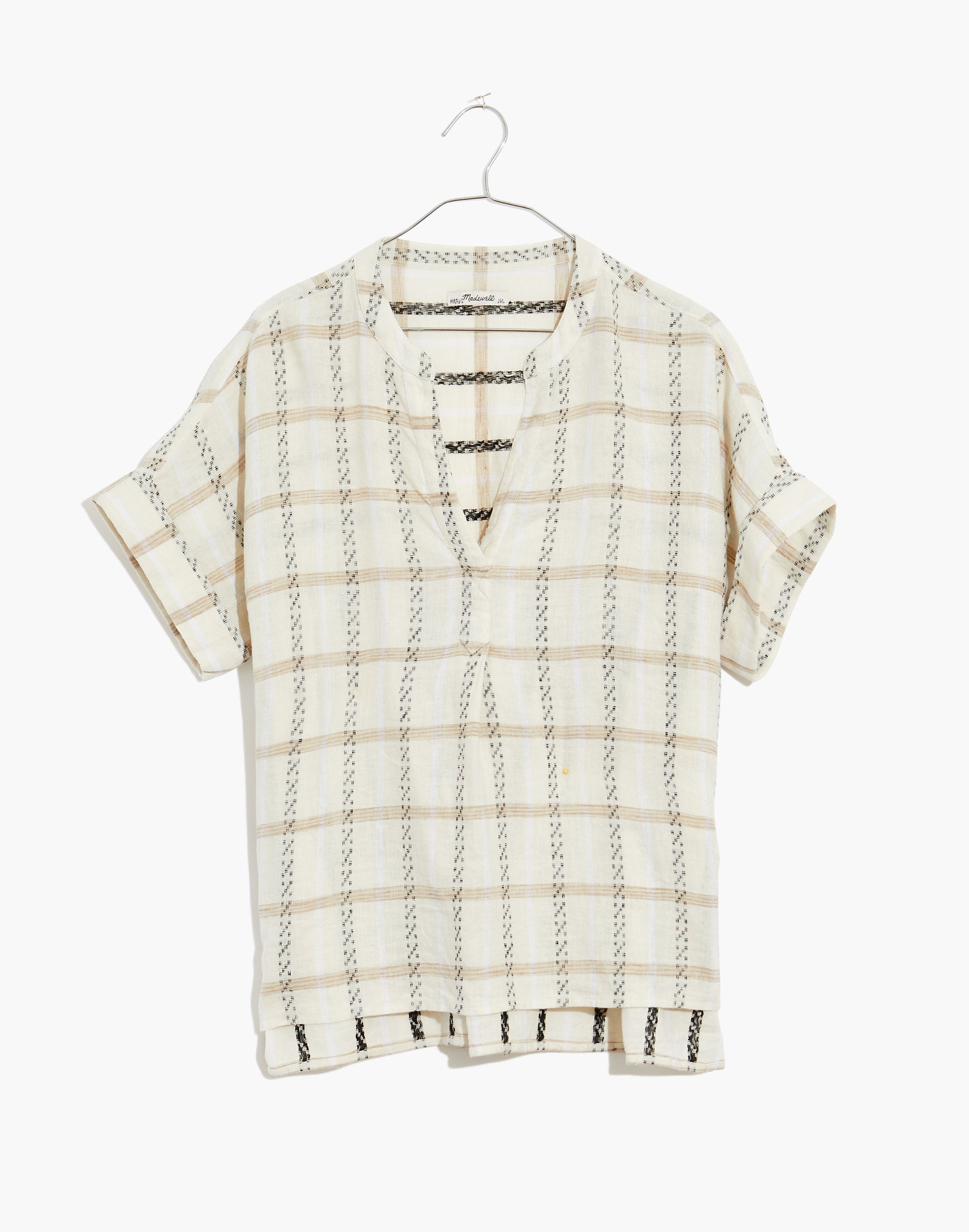 Lakeline Popover Shirt in Windowpane Jacquard | Madewell