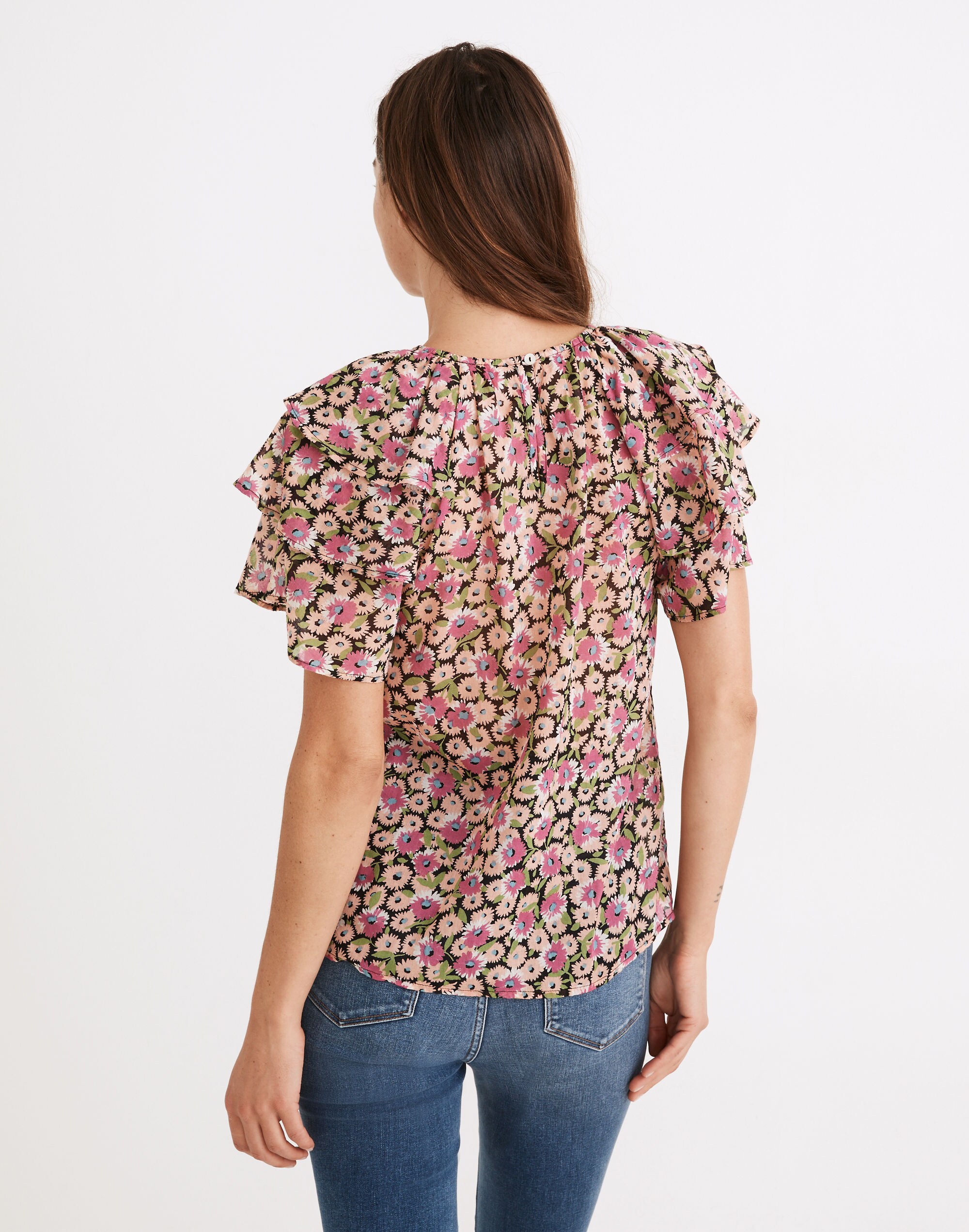 Banjanan Ruffled Andrea Top in Flower Carpet