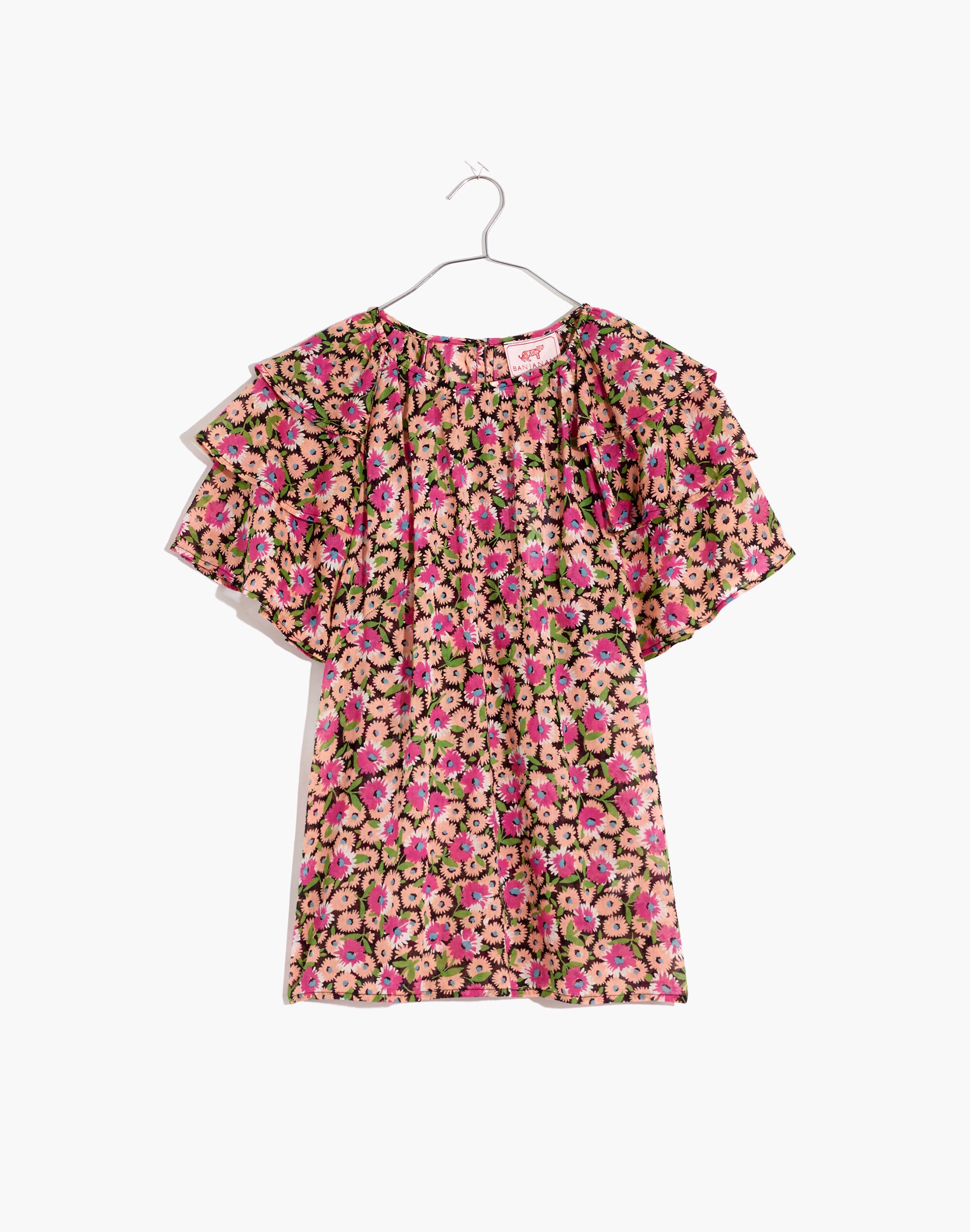 Banjanan Ruffled Andrea Top in Flower Carpet