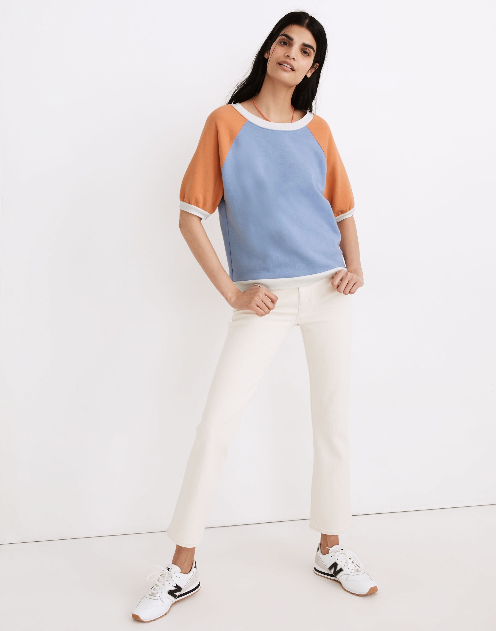 Short-Sleeve Sweatshirt in Colorblock