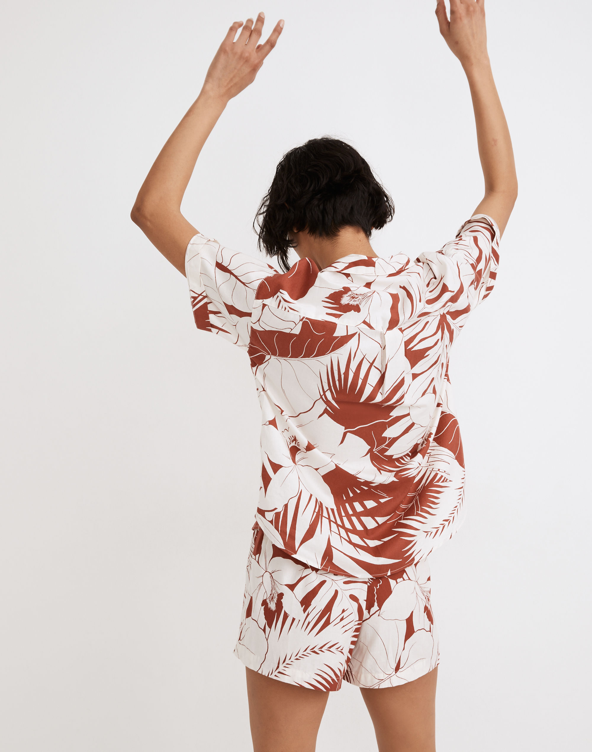 Oversized Pajama Shirt in Tropical Vacation