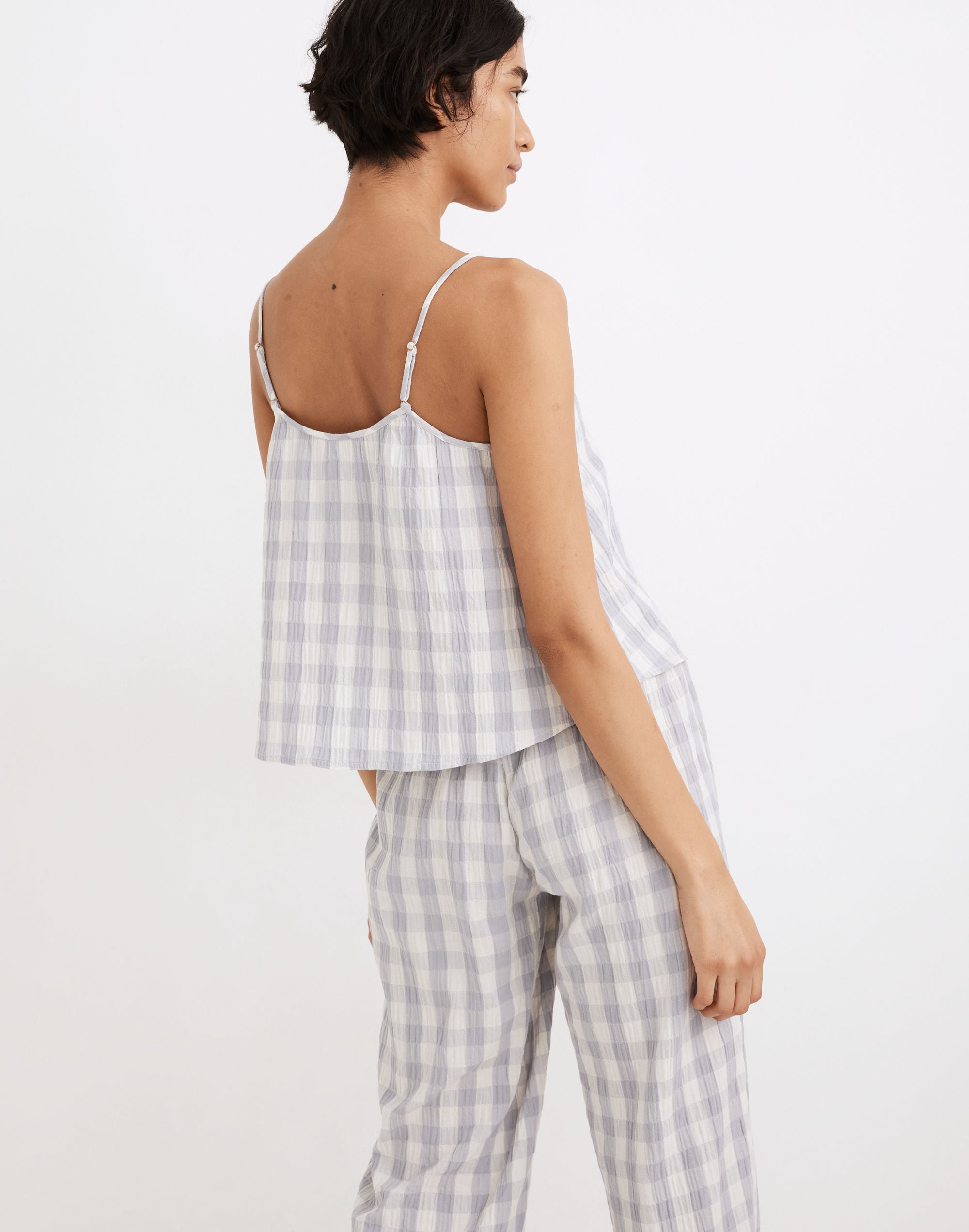 Crinkle Pajama Cami in Gingham Check