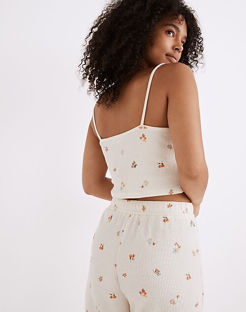 Waffle Knit Pajama Crop Cami in Floral Reef
