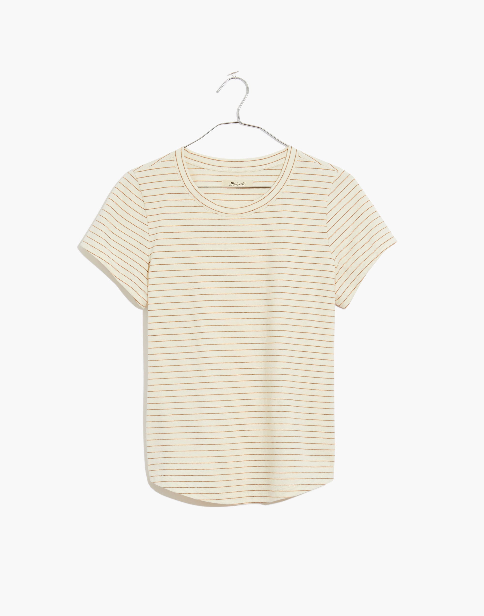 Undyed Cotton Shrunken Shirttail Tee in Stripe
