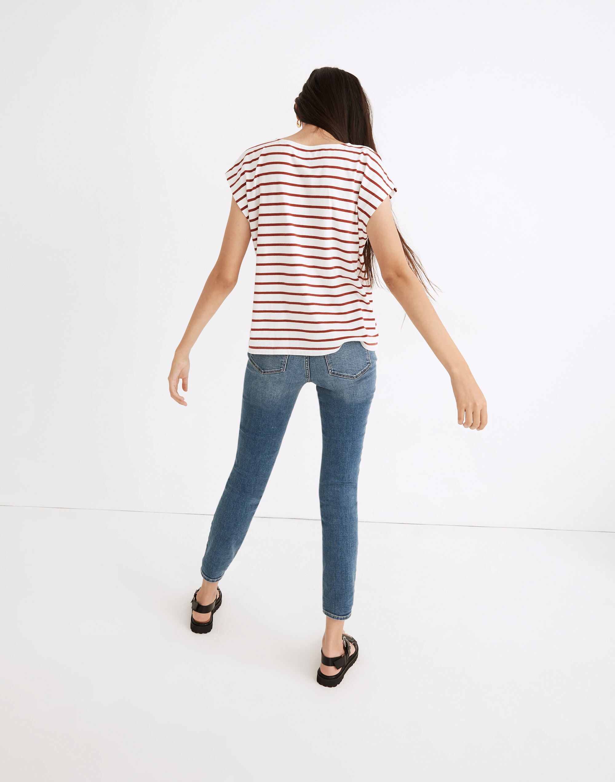 Shoulder Tee in Stripe