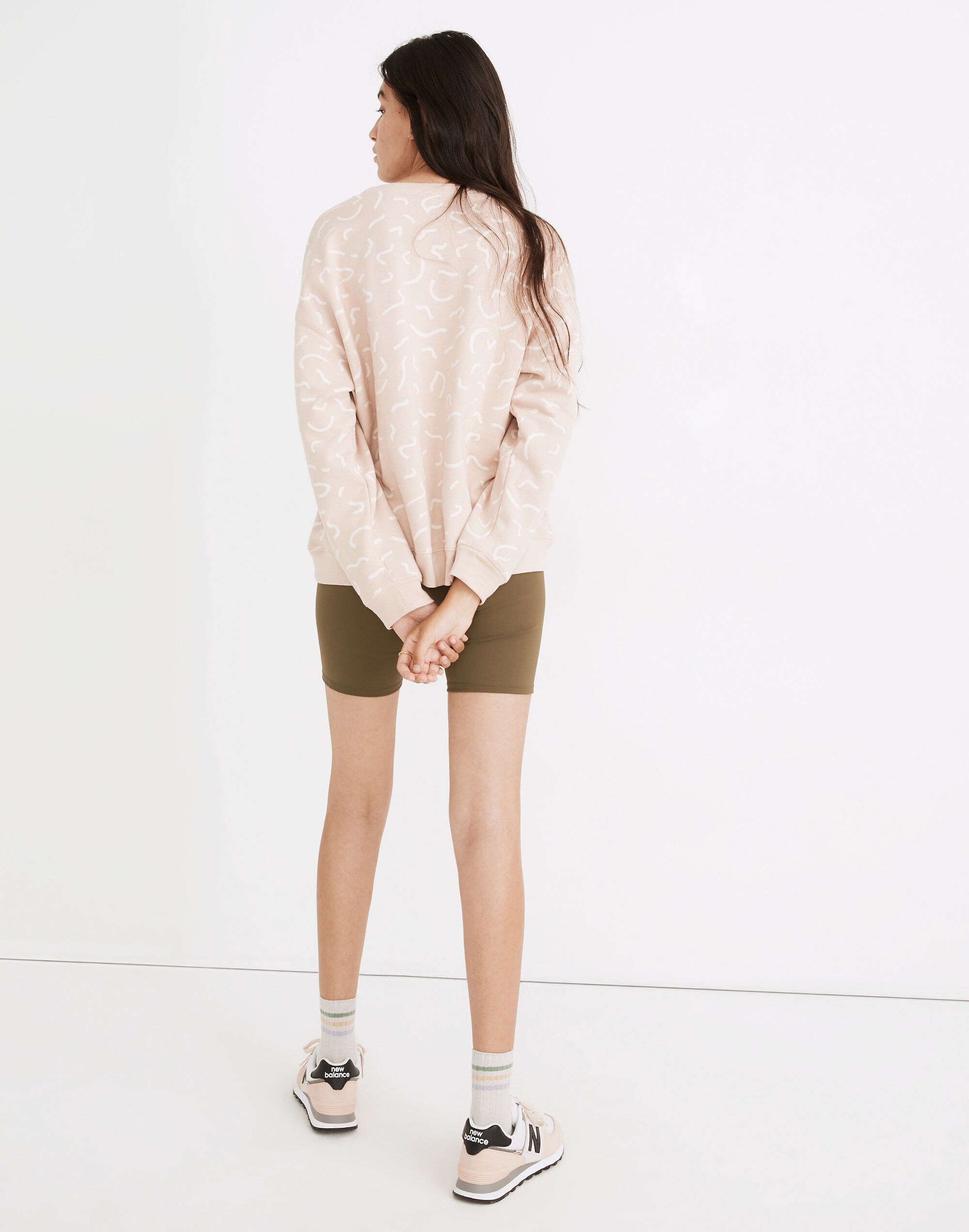 Double-Crewneck Sweatshirt in Bold Squiggles