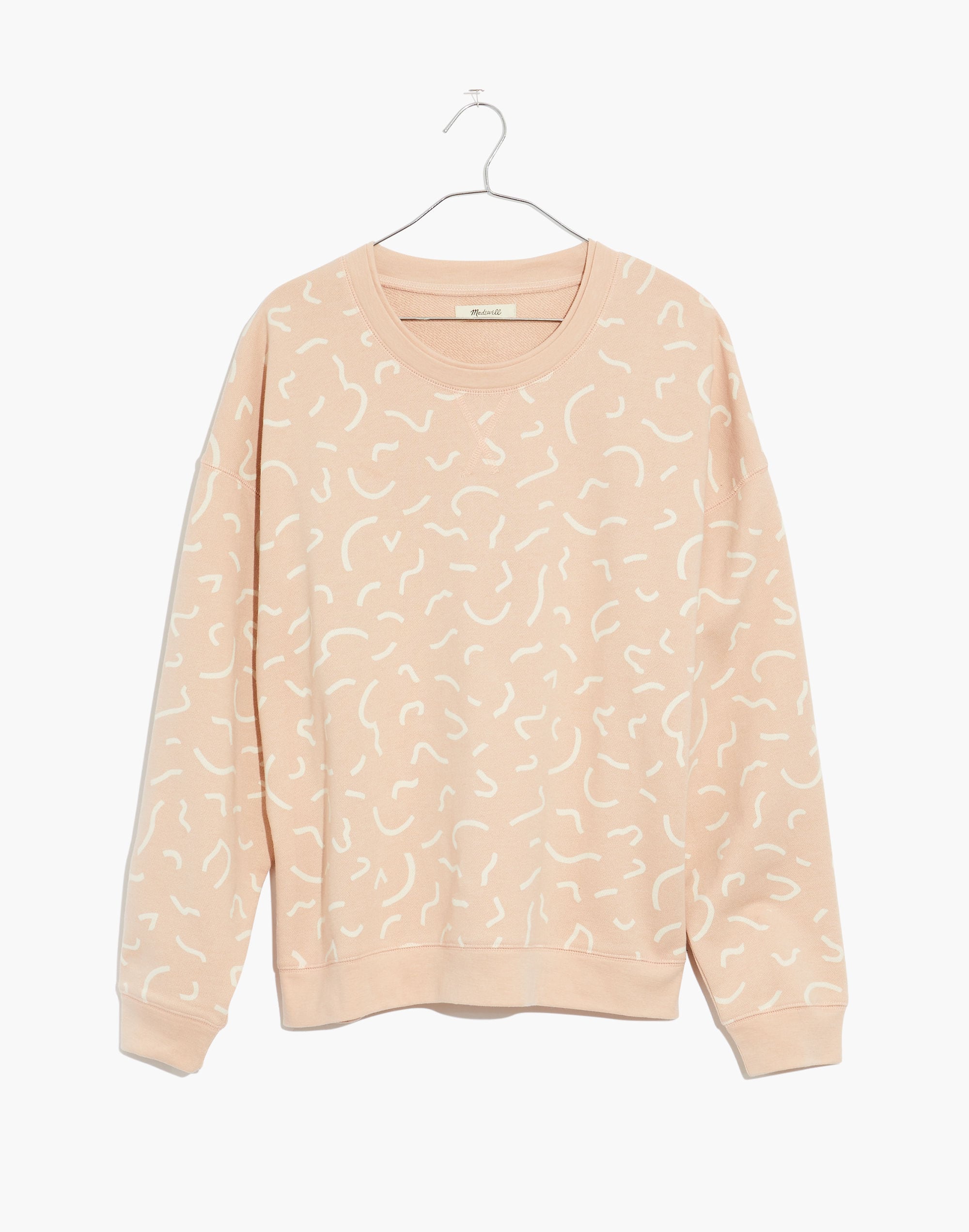 Double-Crewneck Sweatshirt in Bold Squiggles