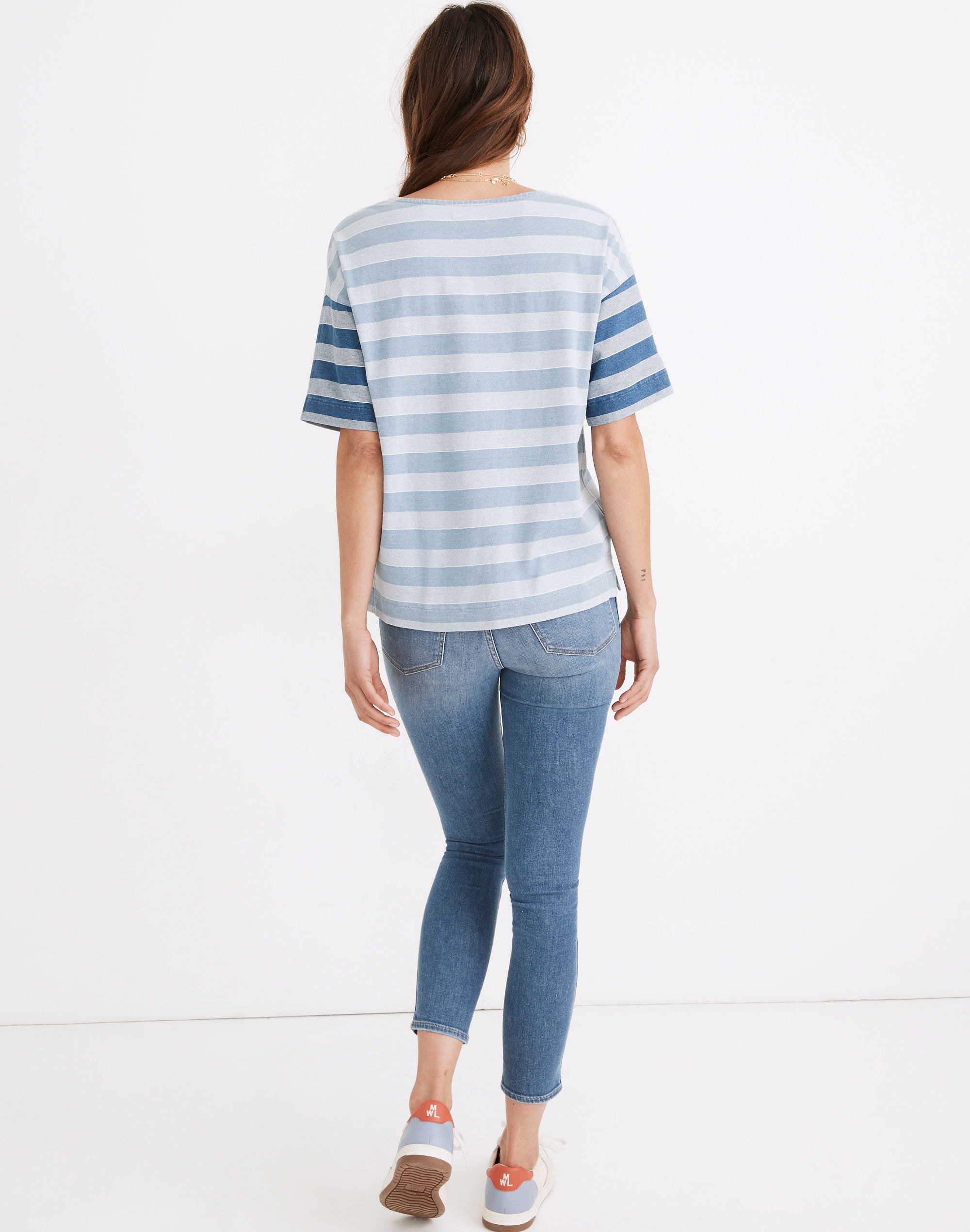 Indigo Stripe-Block Tee