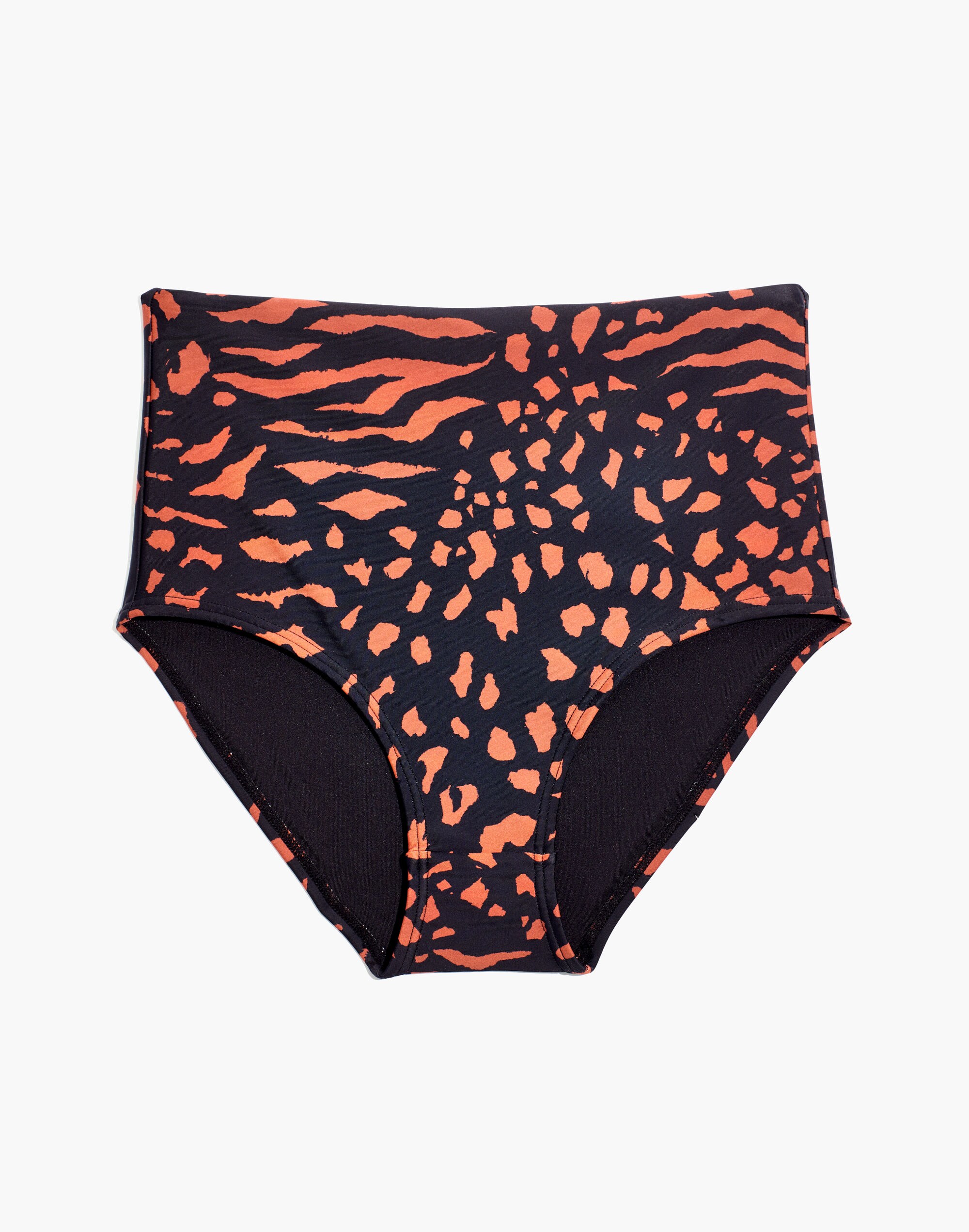Madewell Second Wave Retro High-Waisted Bikini Bottom in Animal Attraction