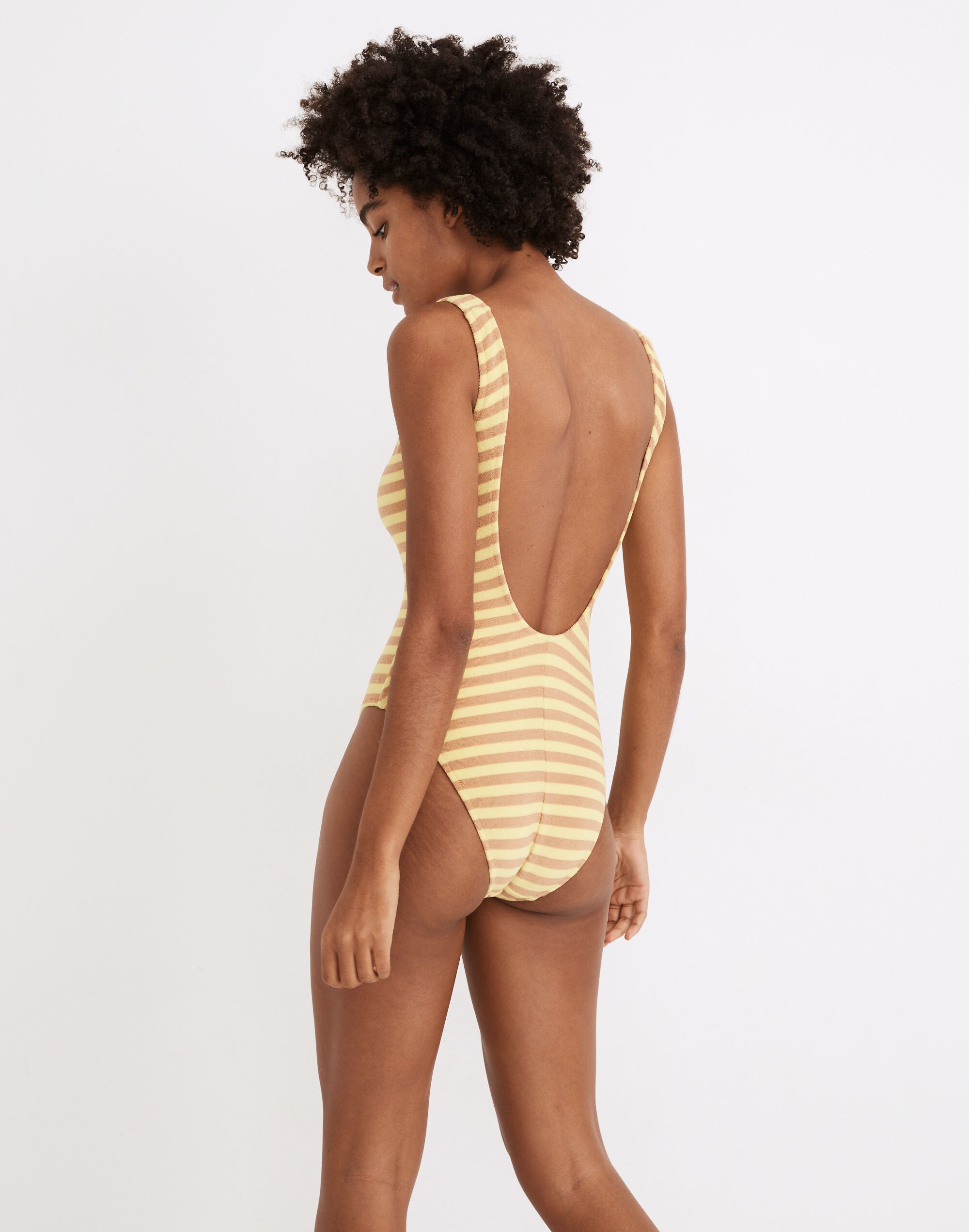 Madewell Striped Terry One-Piece Swimsuit