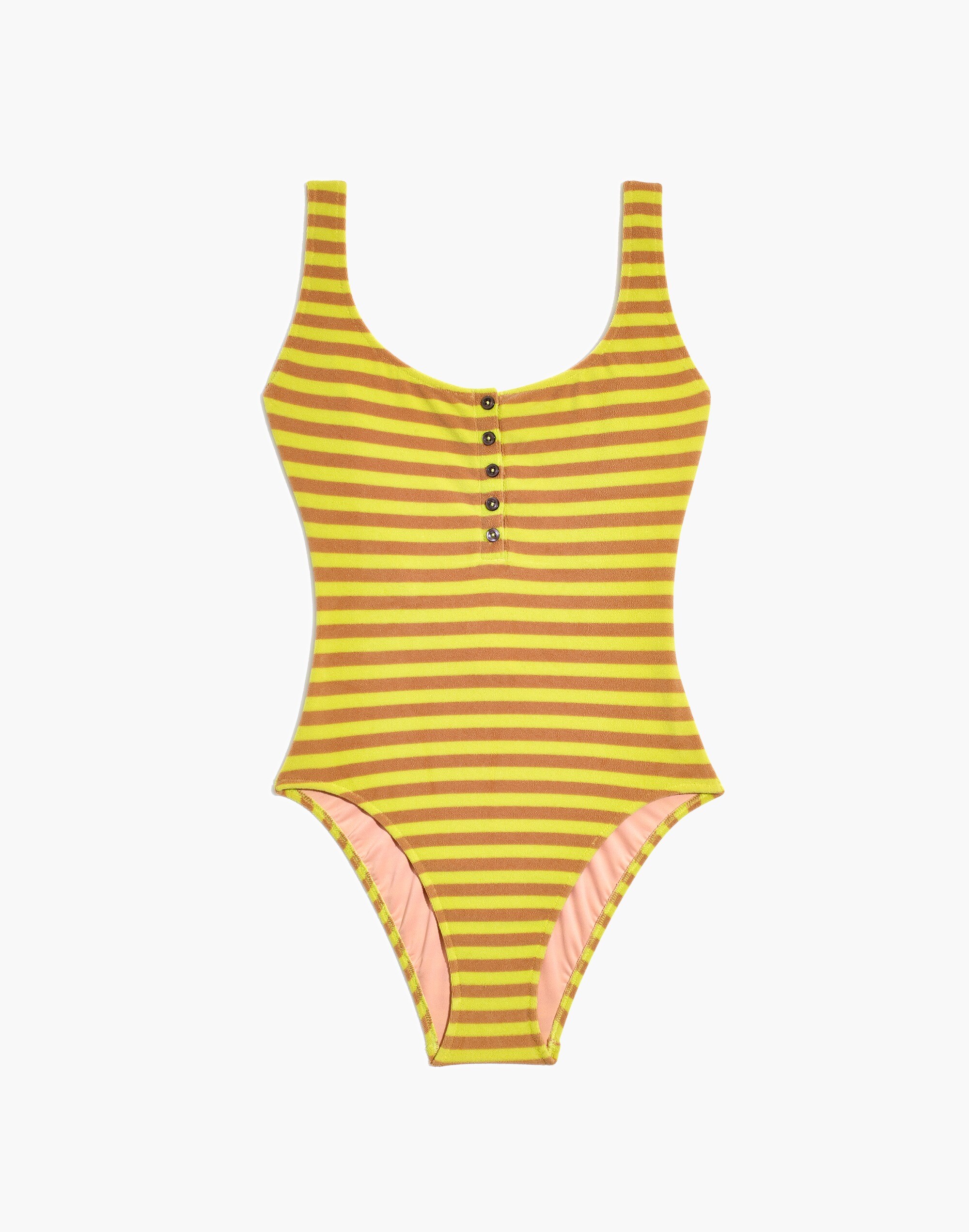 Madewell Striped Terry One-Piece Swimsuit