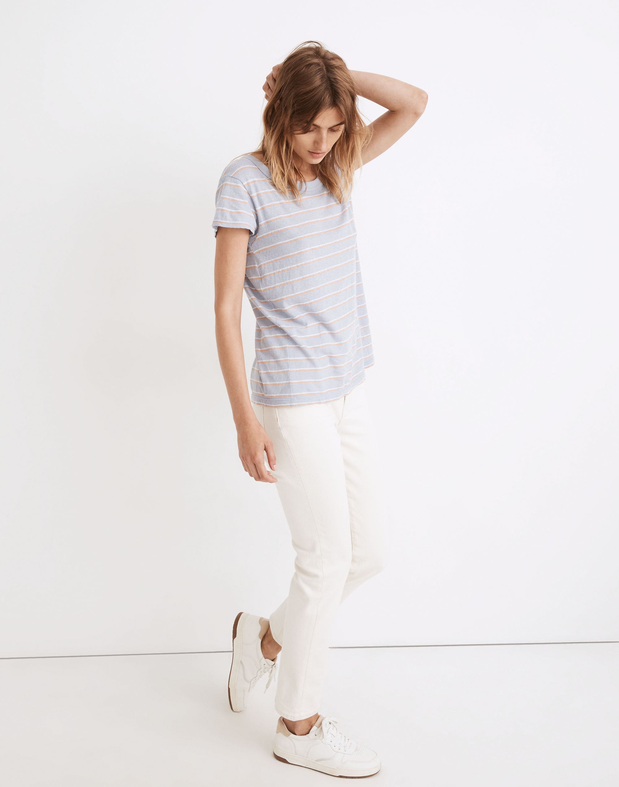 The Perfect Vintage Tee in Longhart Stripe