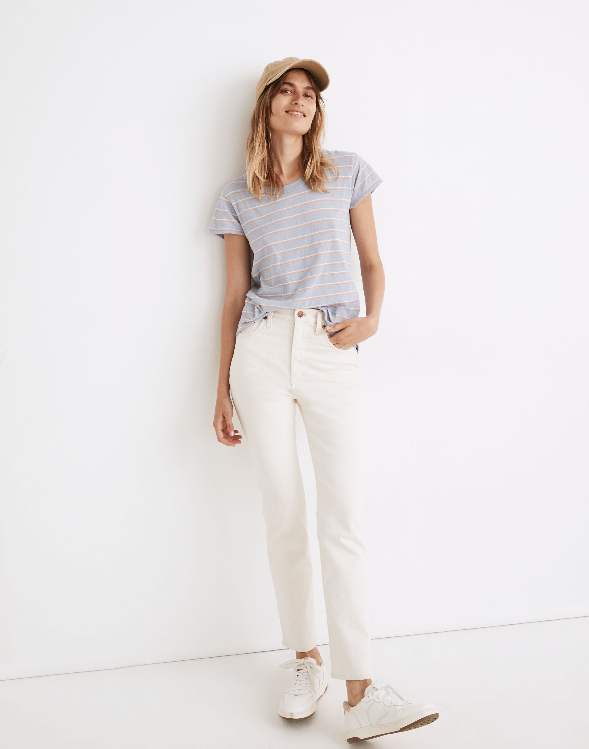 The Perfect Vintage Tee in Longhart Stripe