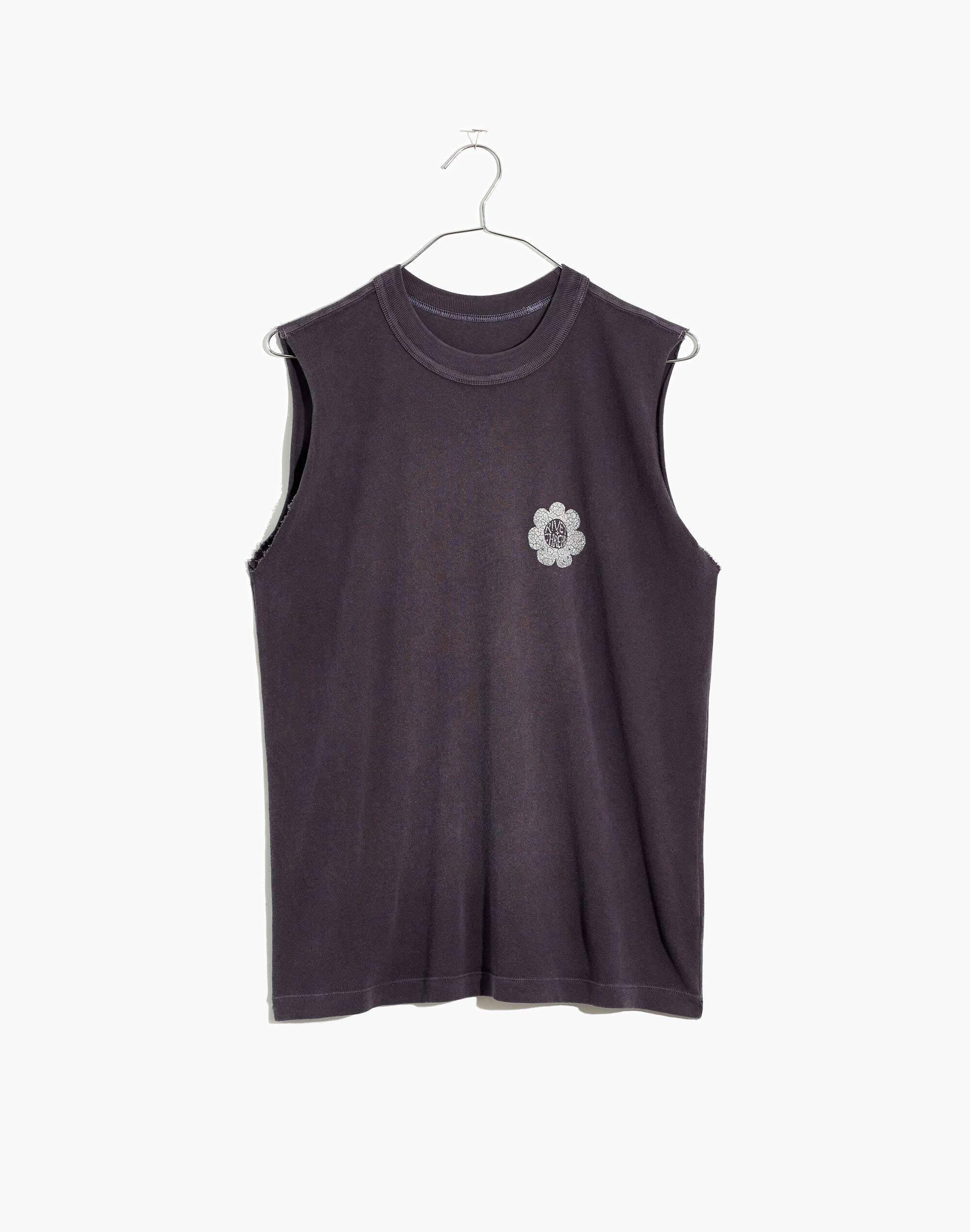 Rivet &amp; Thread Daisy Logo Graphic Cutoff Muscle Tee