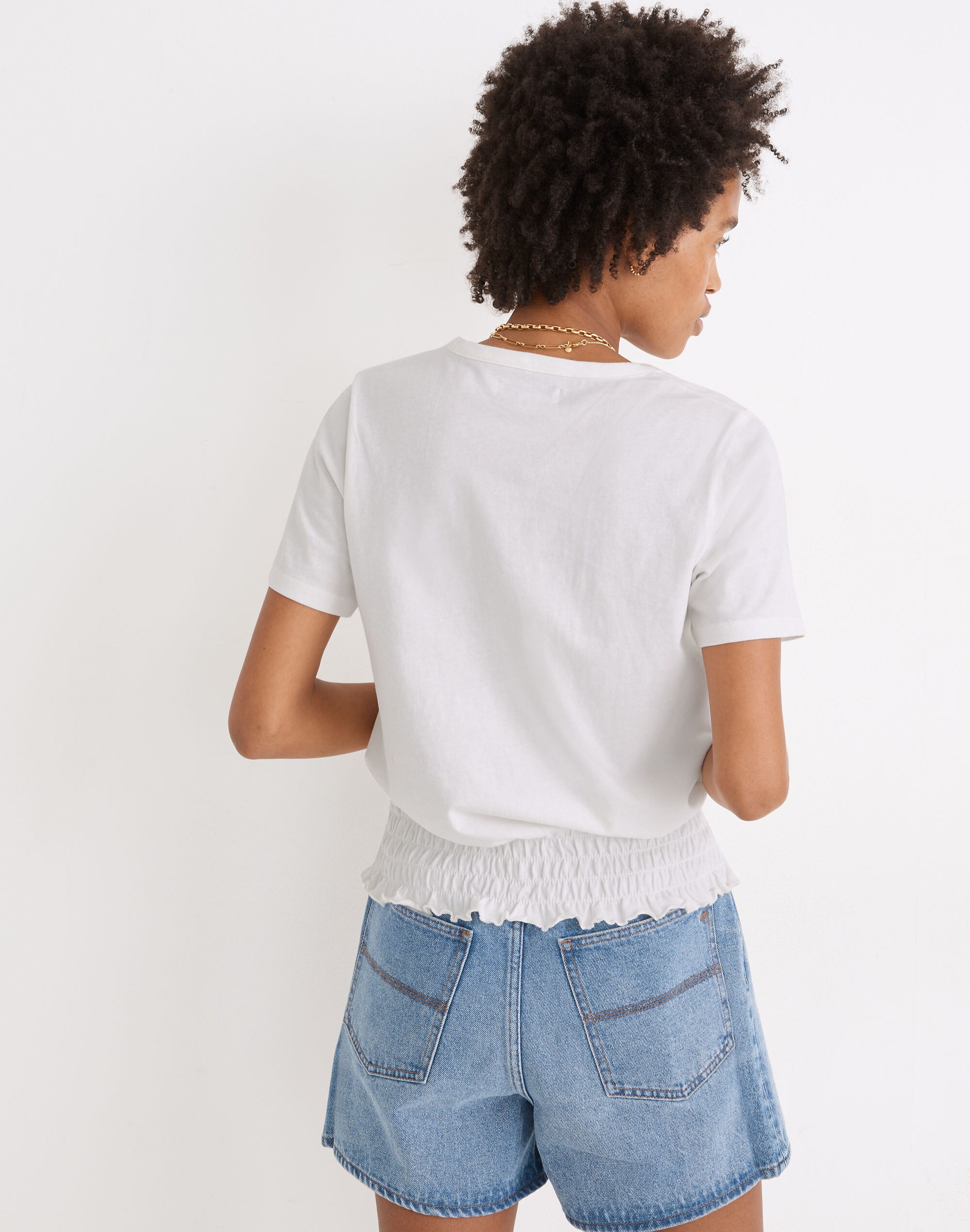 Smocked-Waist Tee