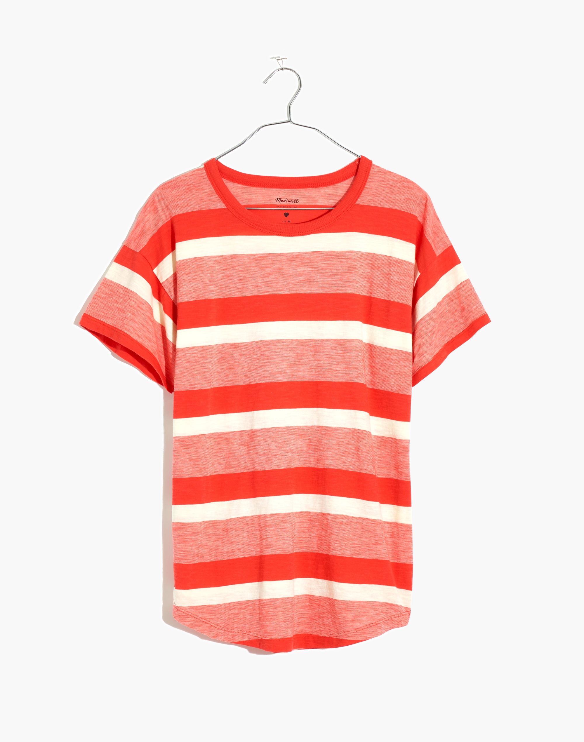 Whisper Cotton Rib-Crewneck Tee in Milner Stripe