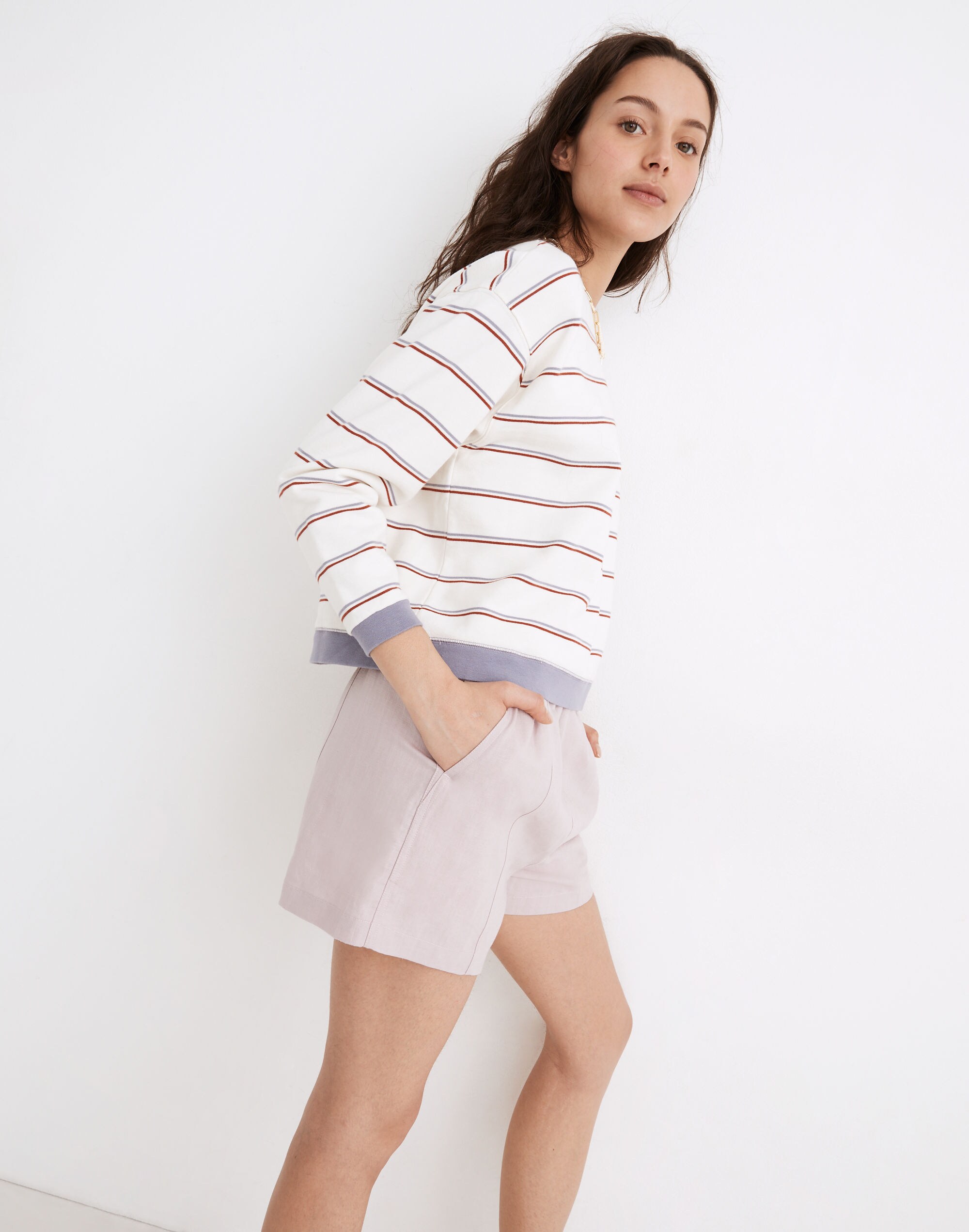 (Re)sourced Cotton Swing Sweatshirt in Stripe
