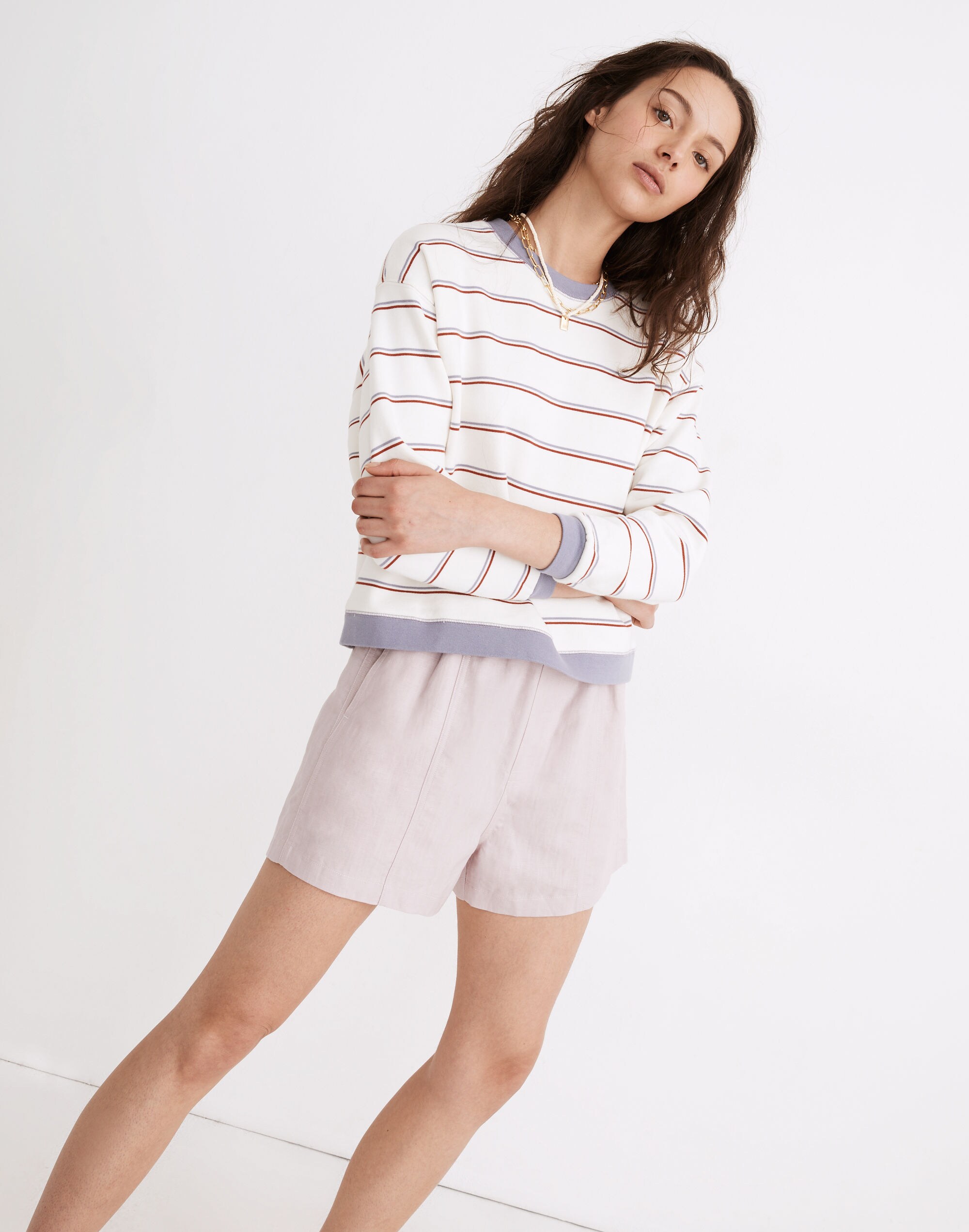 (Re)sourced Cotton Swing Sweatshirt in Stripe