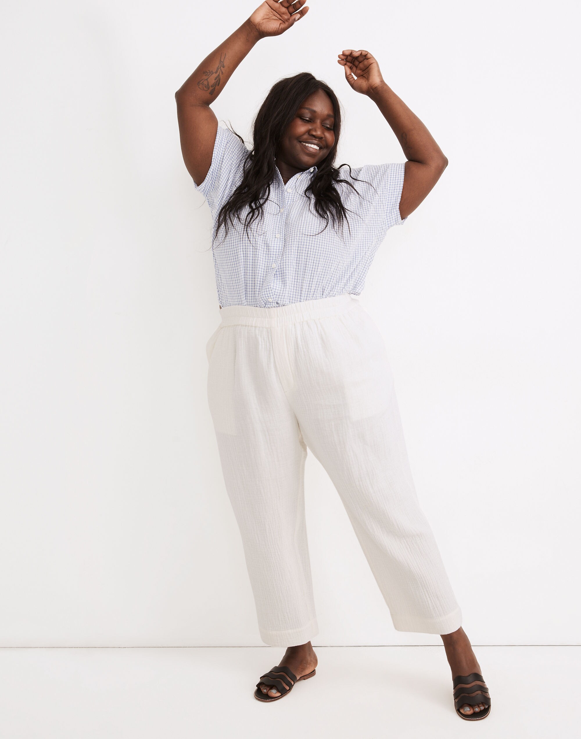 Plus Lightspun Tapered Huston Pull-On Crop Pants