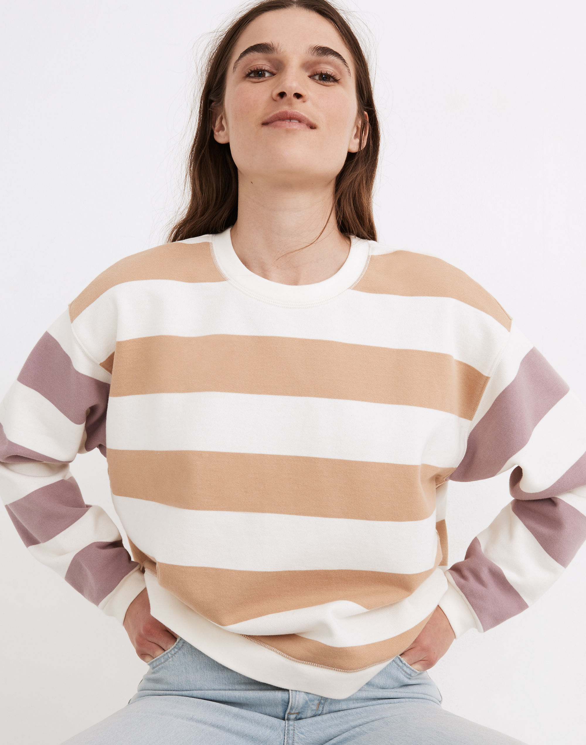(Re)sourced Cotton Swing Sweatshirt in Stripe