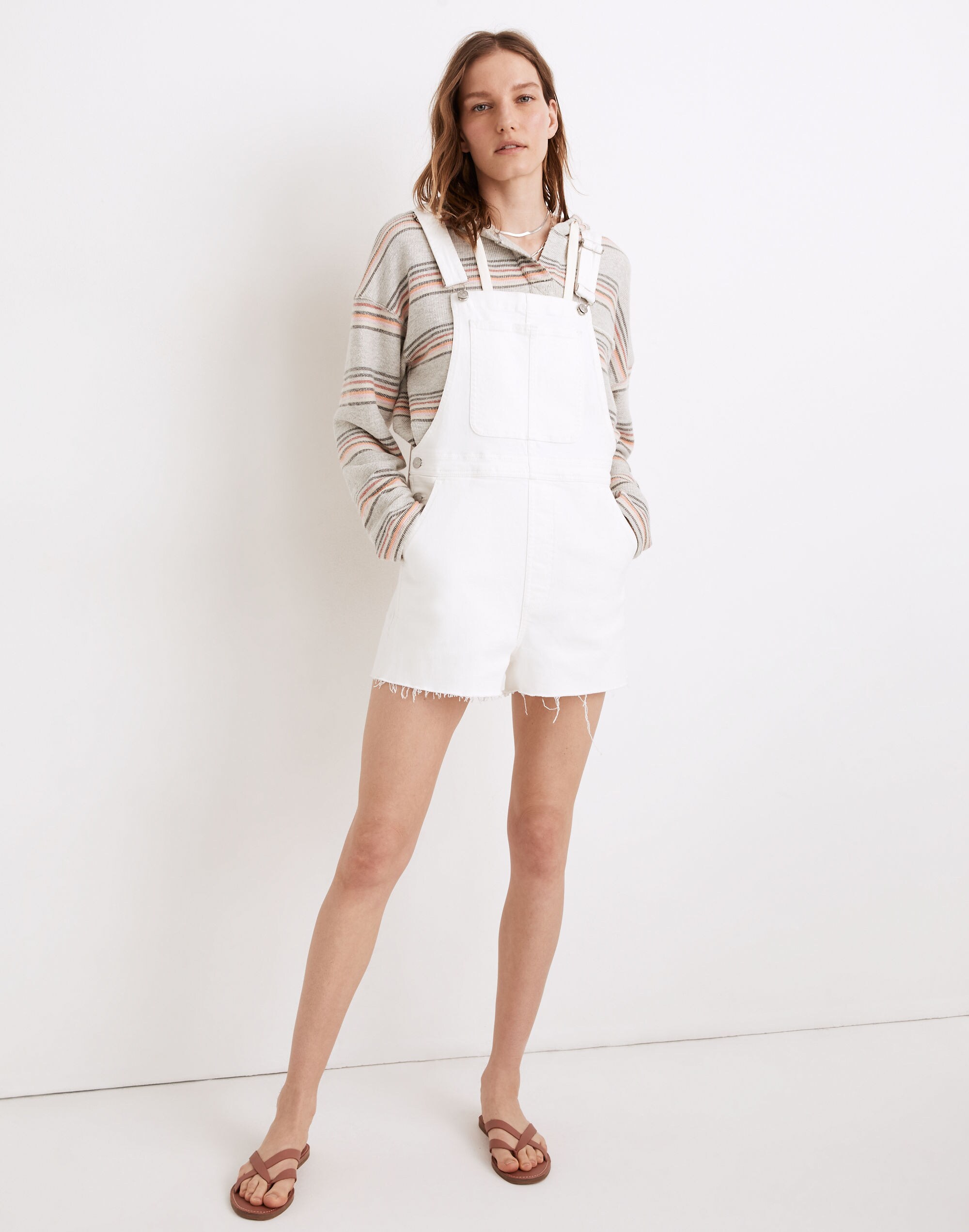 Adirondack Short Overalls in Tile White