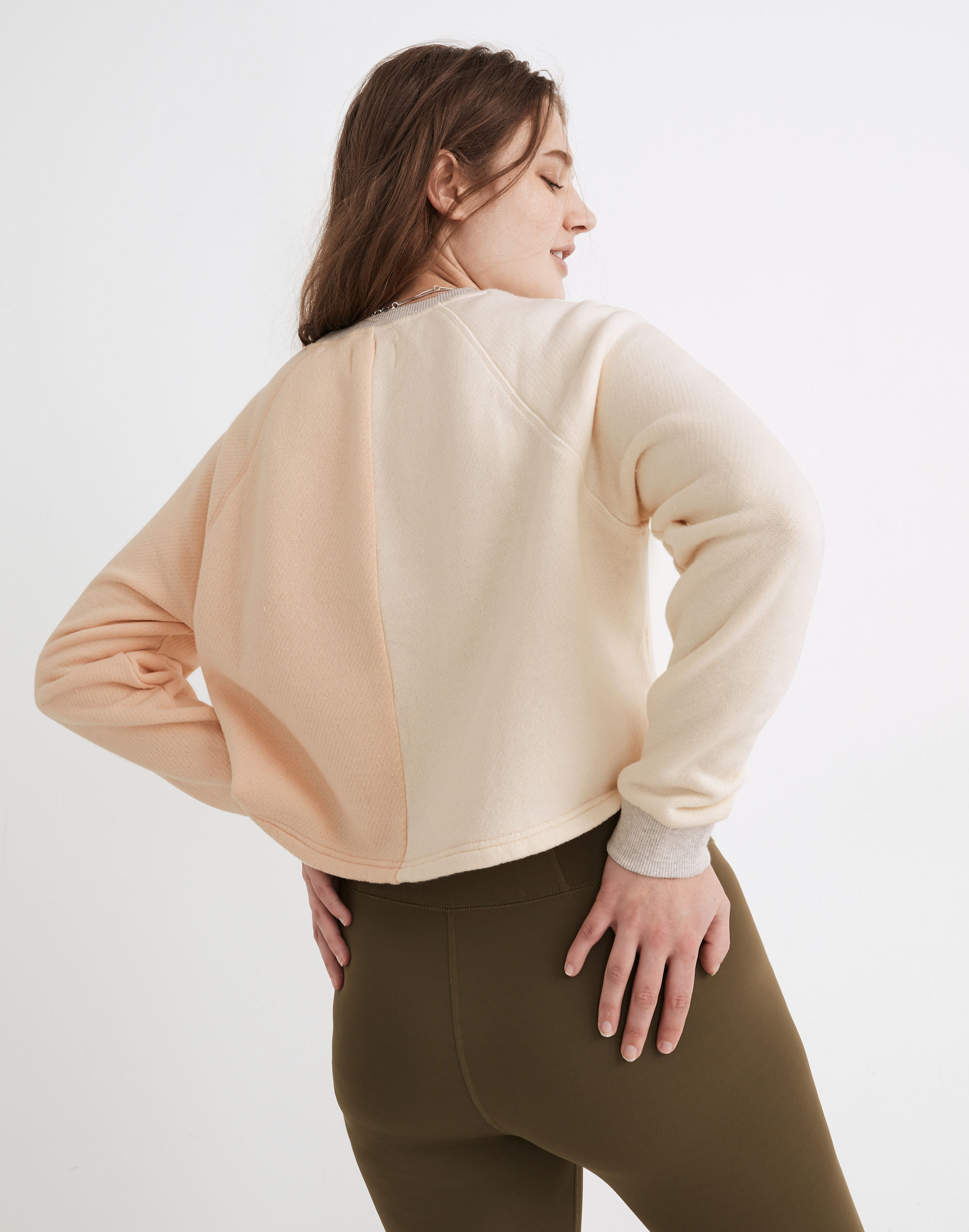 MWL Airyterry Colorblock Crop Sweatshirt