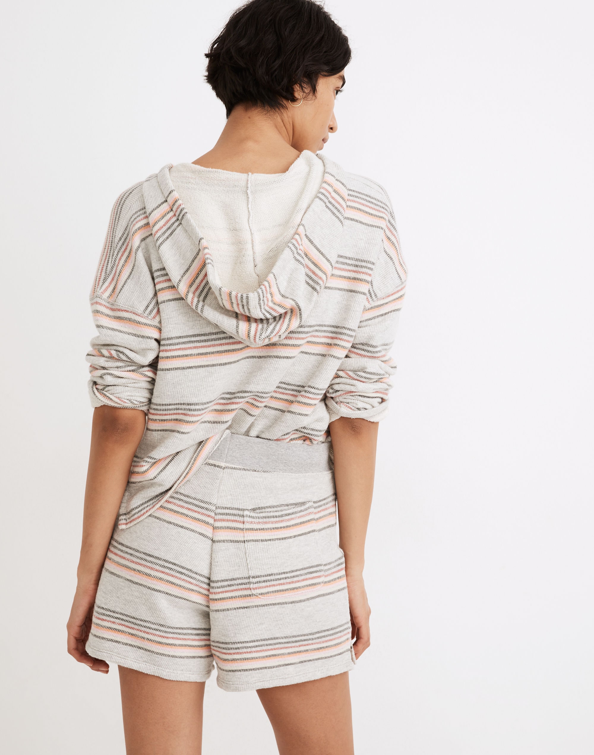MWL Stitched-Pocket Sweatshorts in Sorrento Stripe