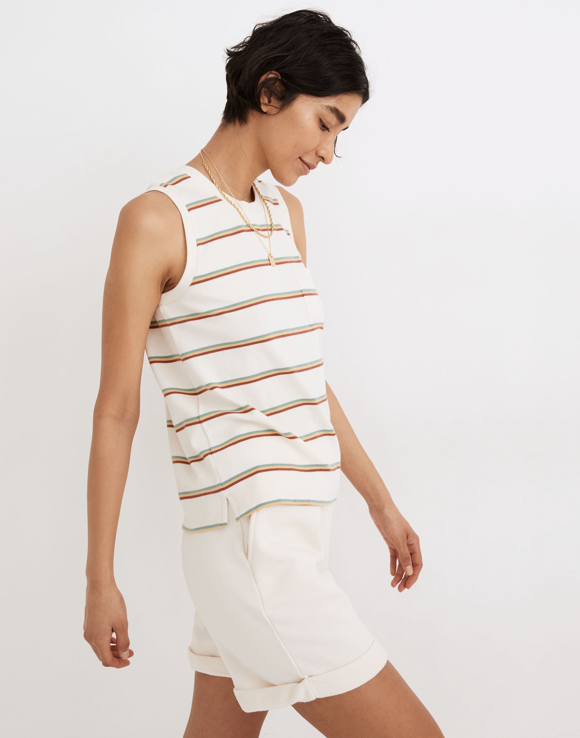 MWL Breeze Muscle Tank in Martie Stripe