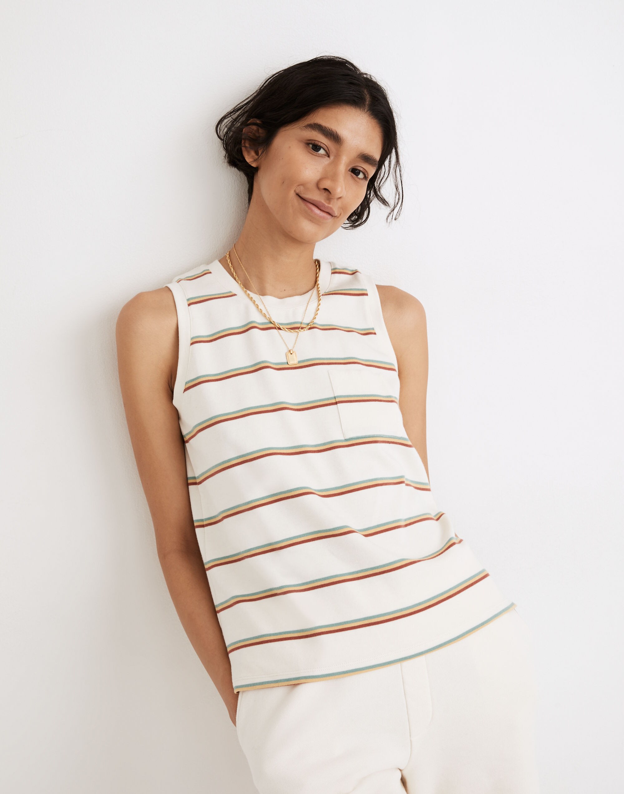 MWL Breeze Muscle Tank in Martie Stripe