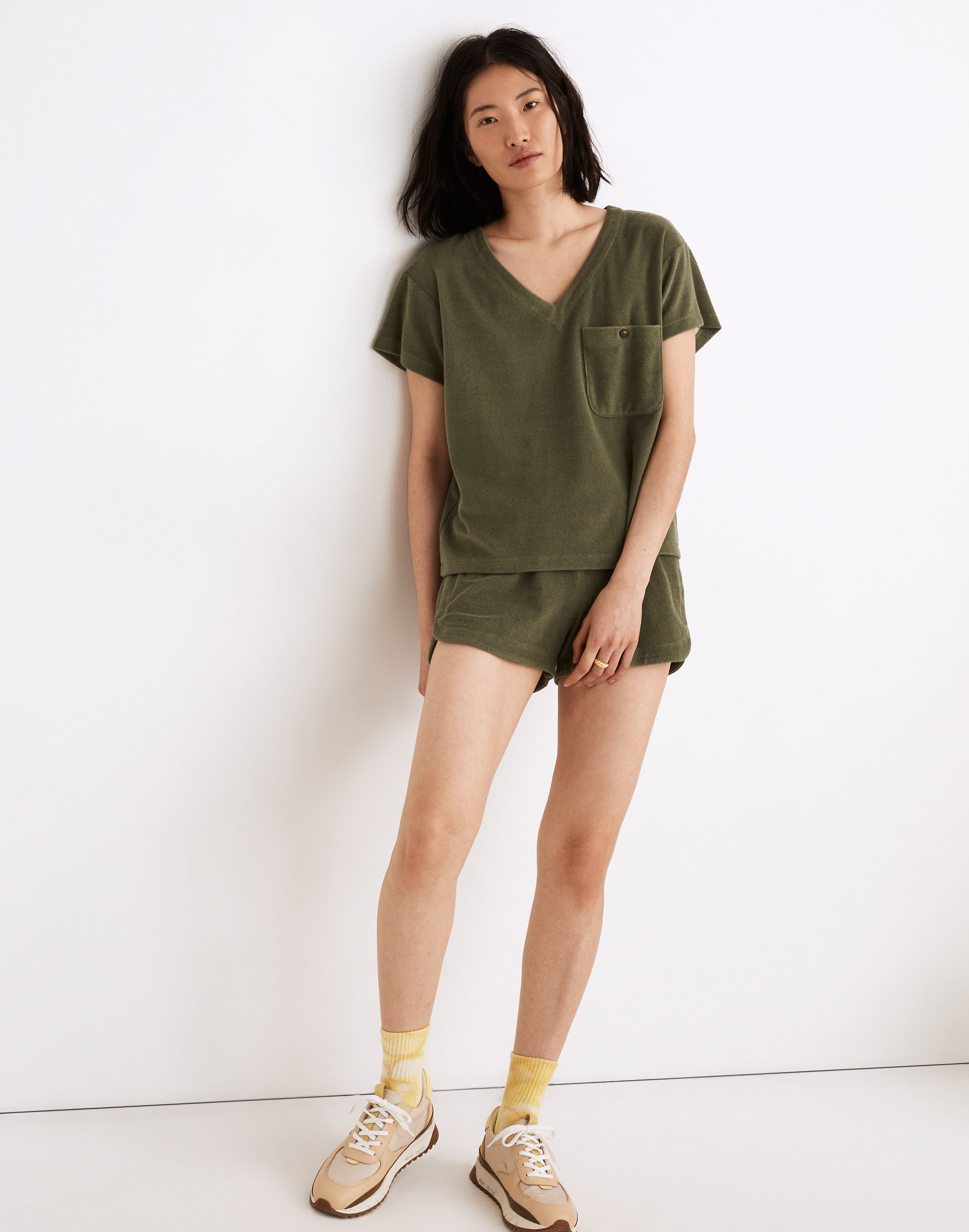 MWL Retroterry V-Neck Pocket Top