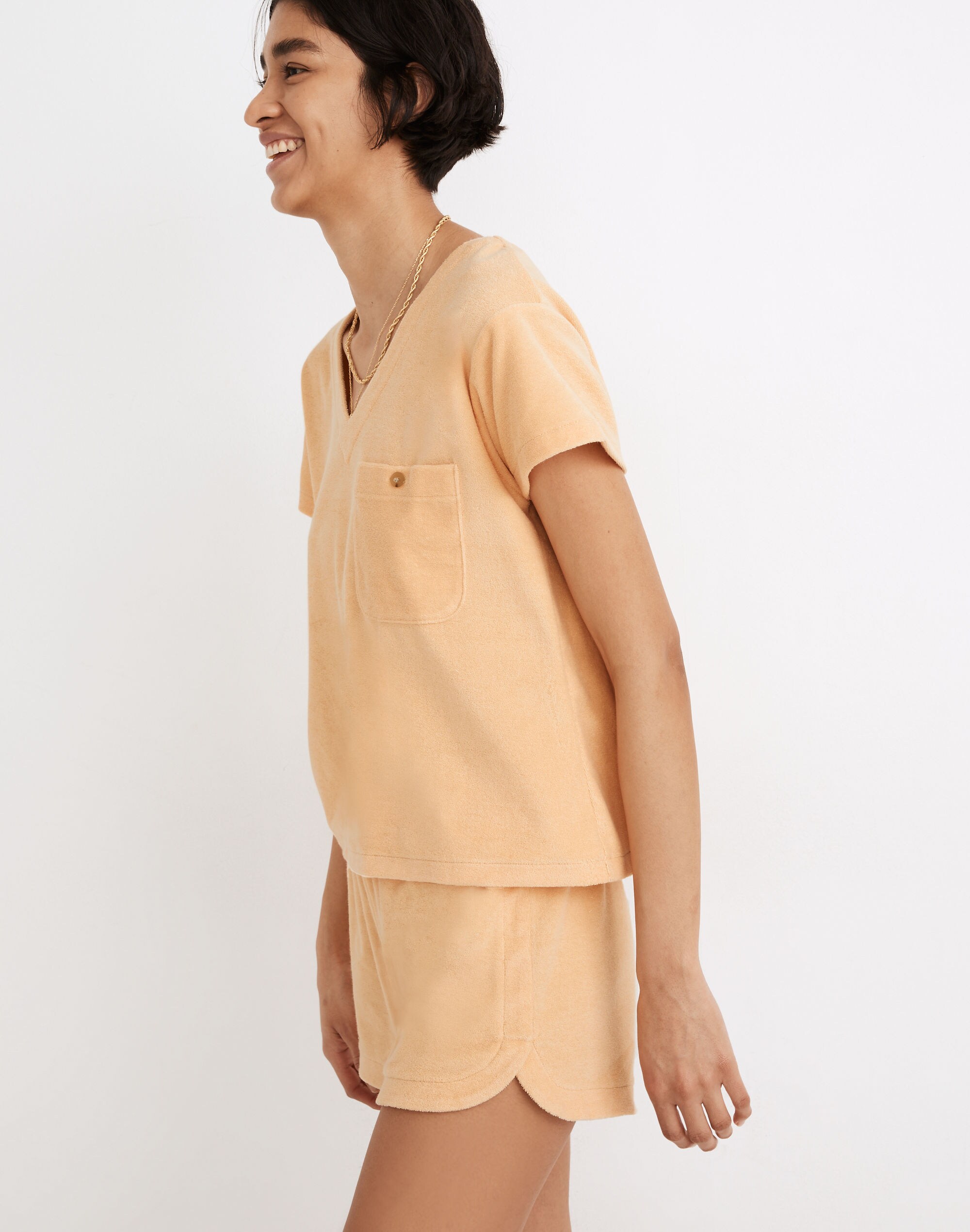 MWL Retroterry V-Neck Pocket Top