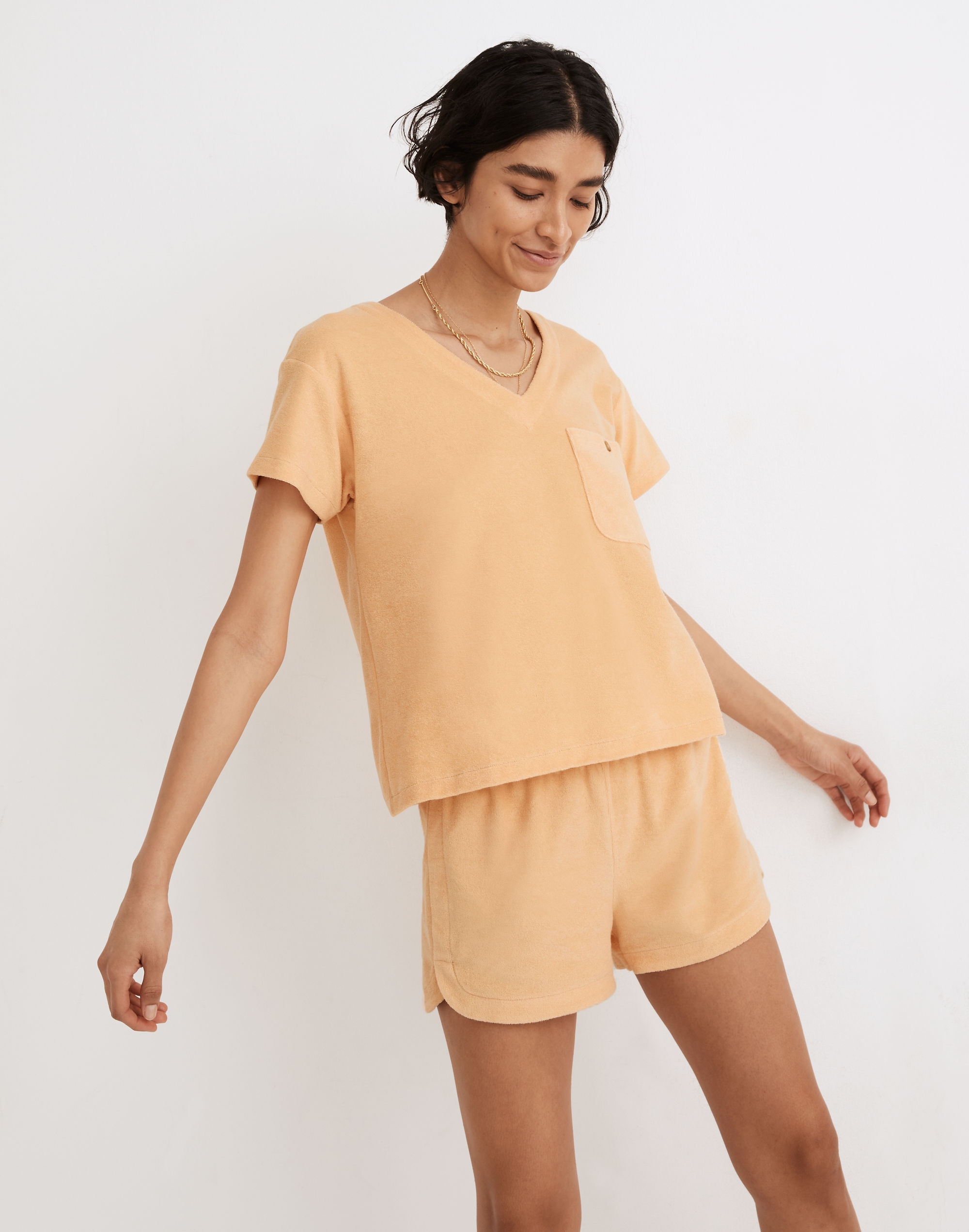 MWL Retroterry V-Neck Pocket Top