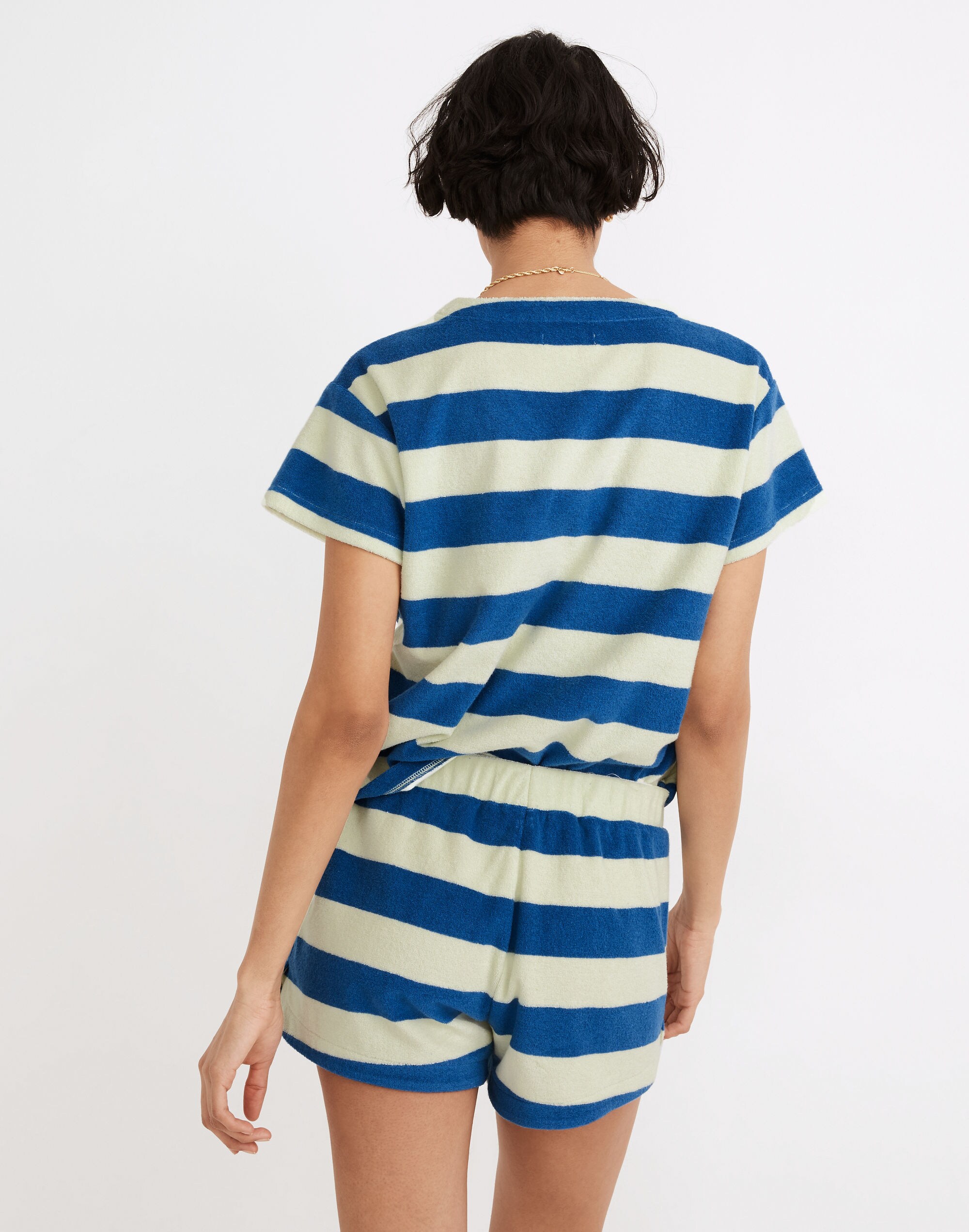 MWL Retroterry Dolphin Shorts in Rugby Stripe