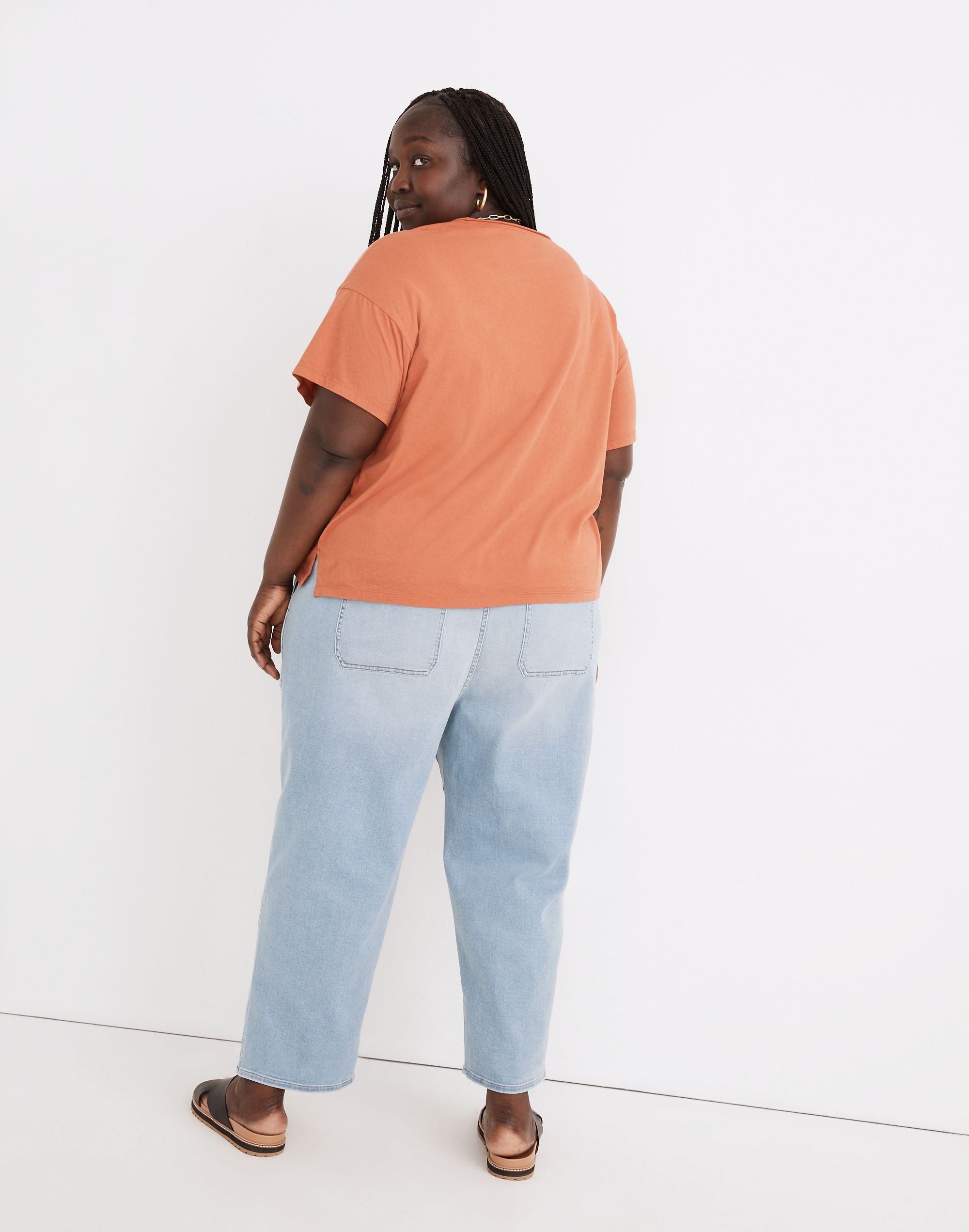 Plus Softfade Cotton Oversized Pocket Tee