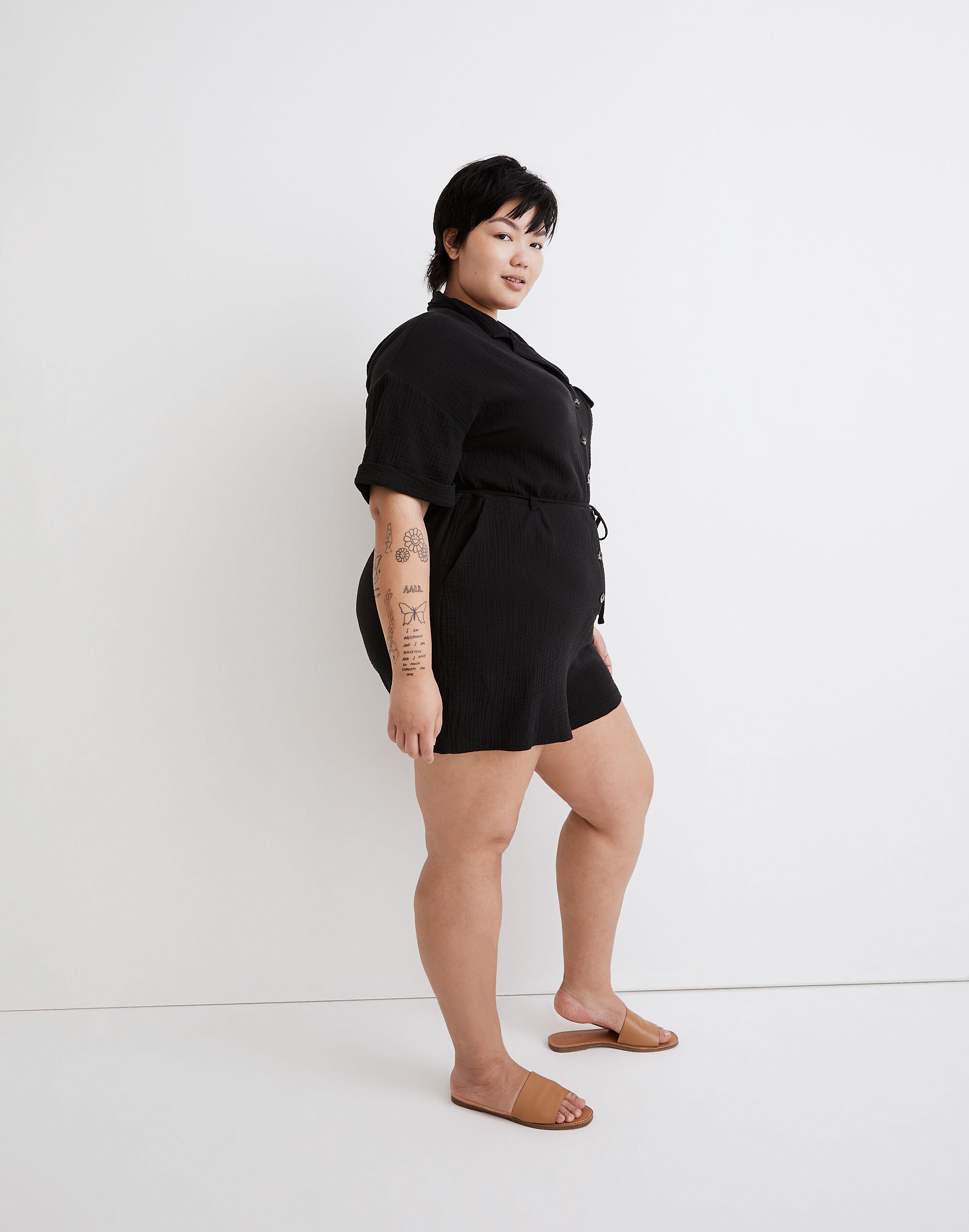 Plus Lightspun Belted Safari Romper