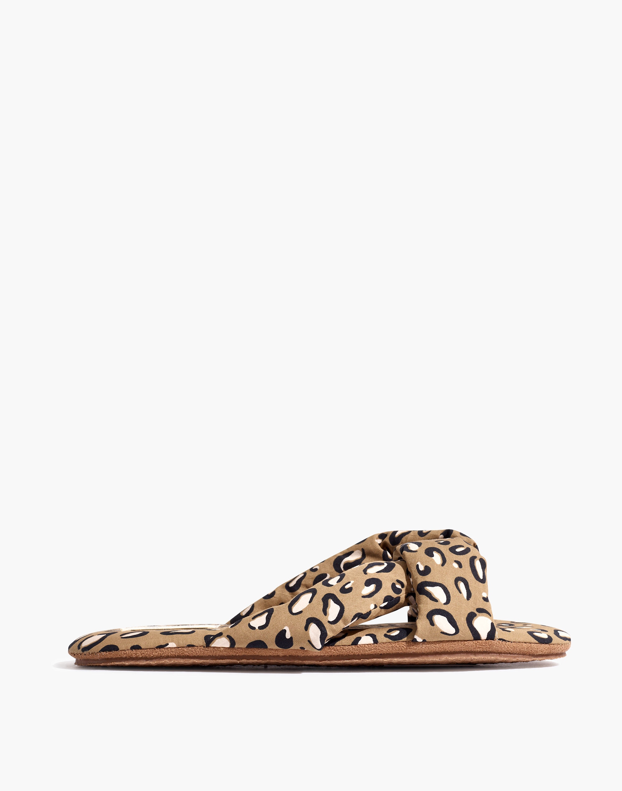 Crisscross Scuff Slippers in Animal Print