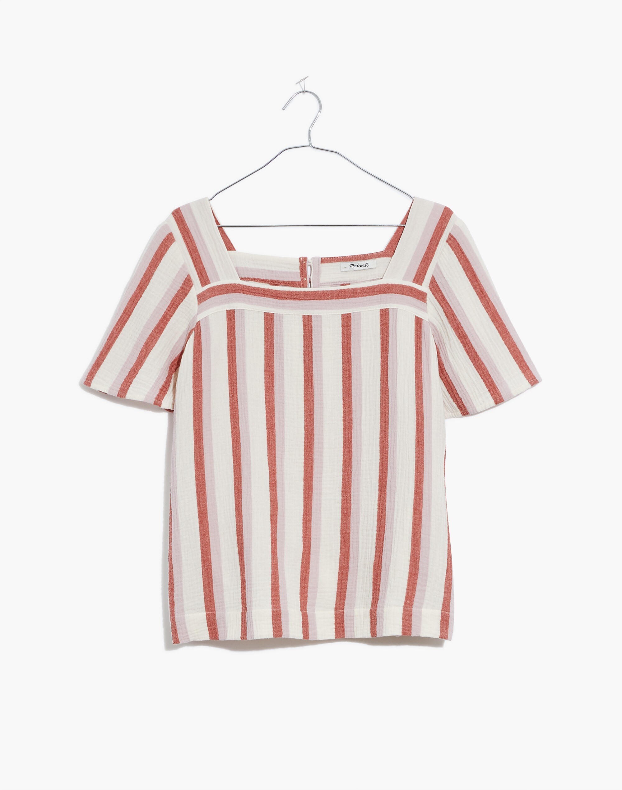 Plus Lightspun Harlow Square-Neck Top in Stripe