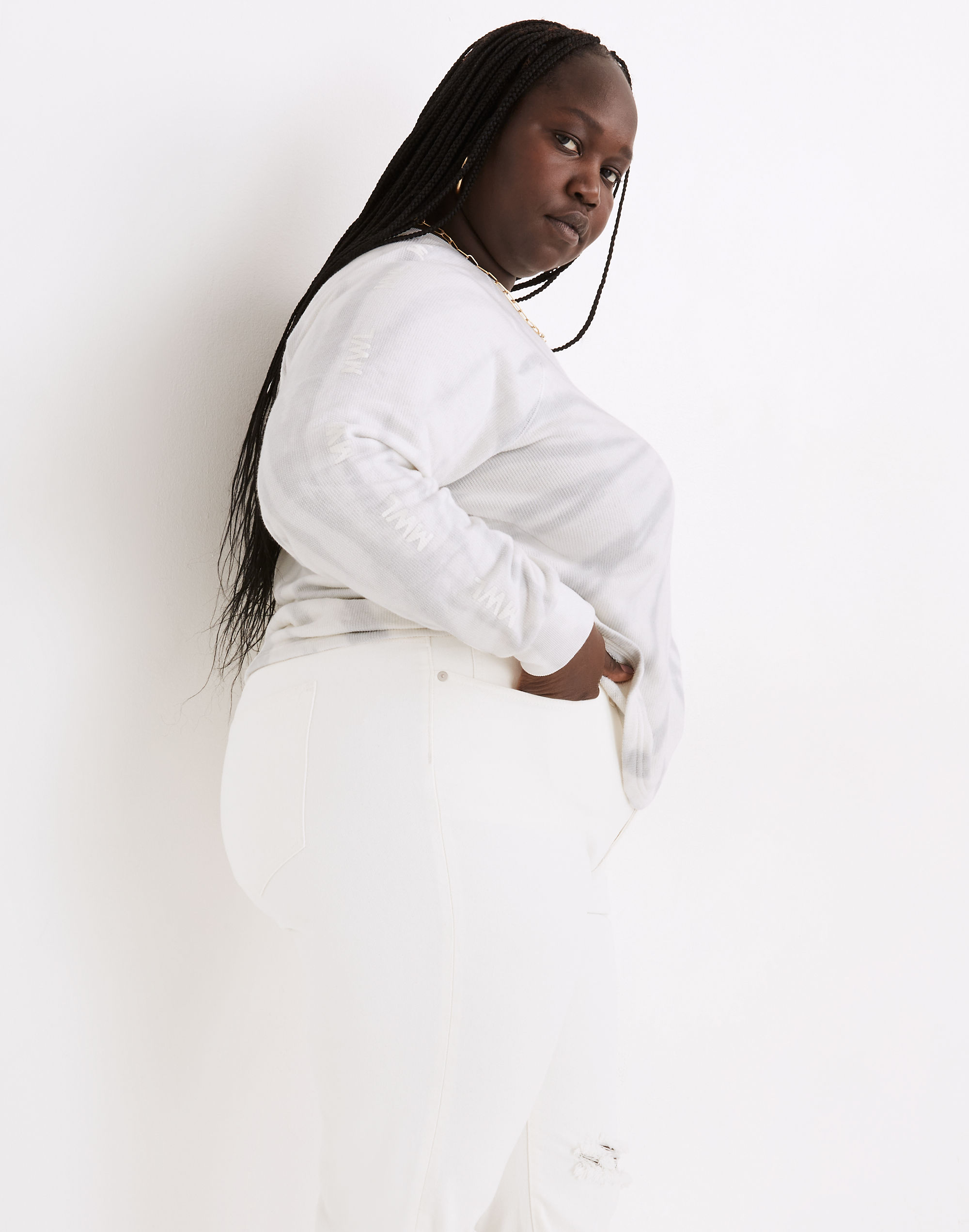 Plus MWL Tie-Dye Crop Sweatshirt Tee